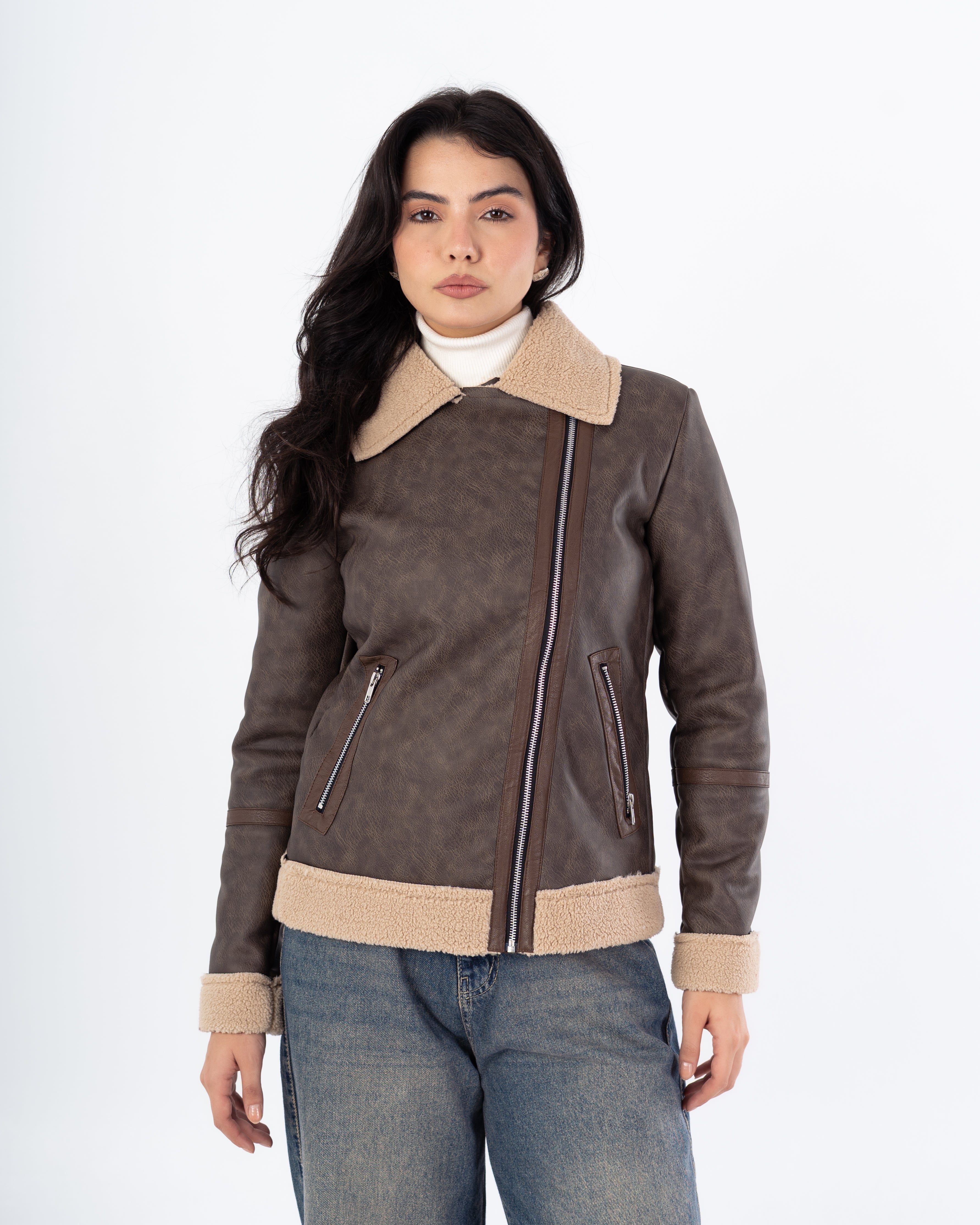 Leather Jacket – Bouclé Lined