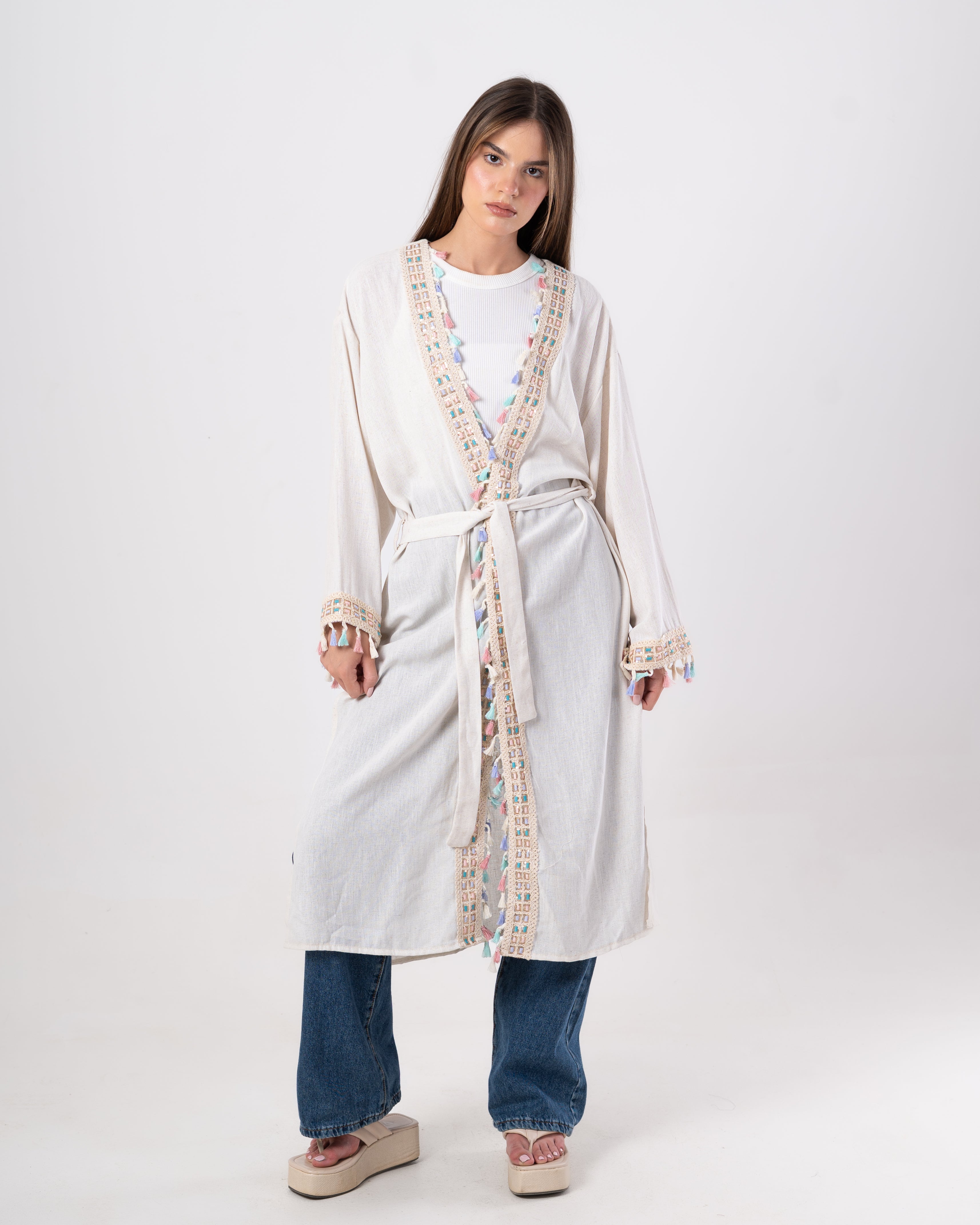 Linen Kimono - ( with Waist Tie)