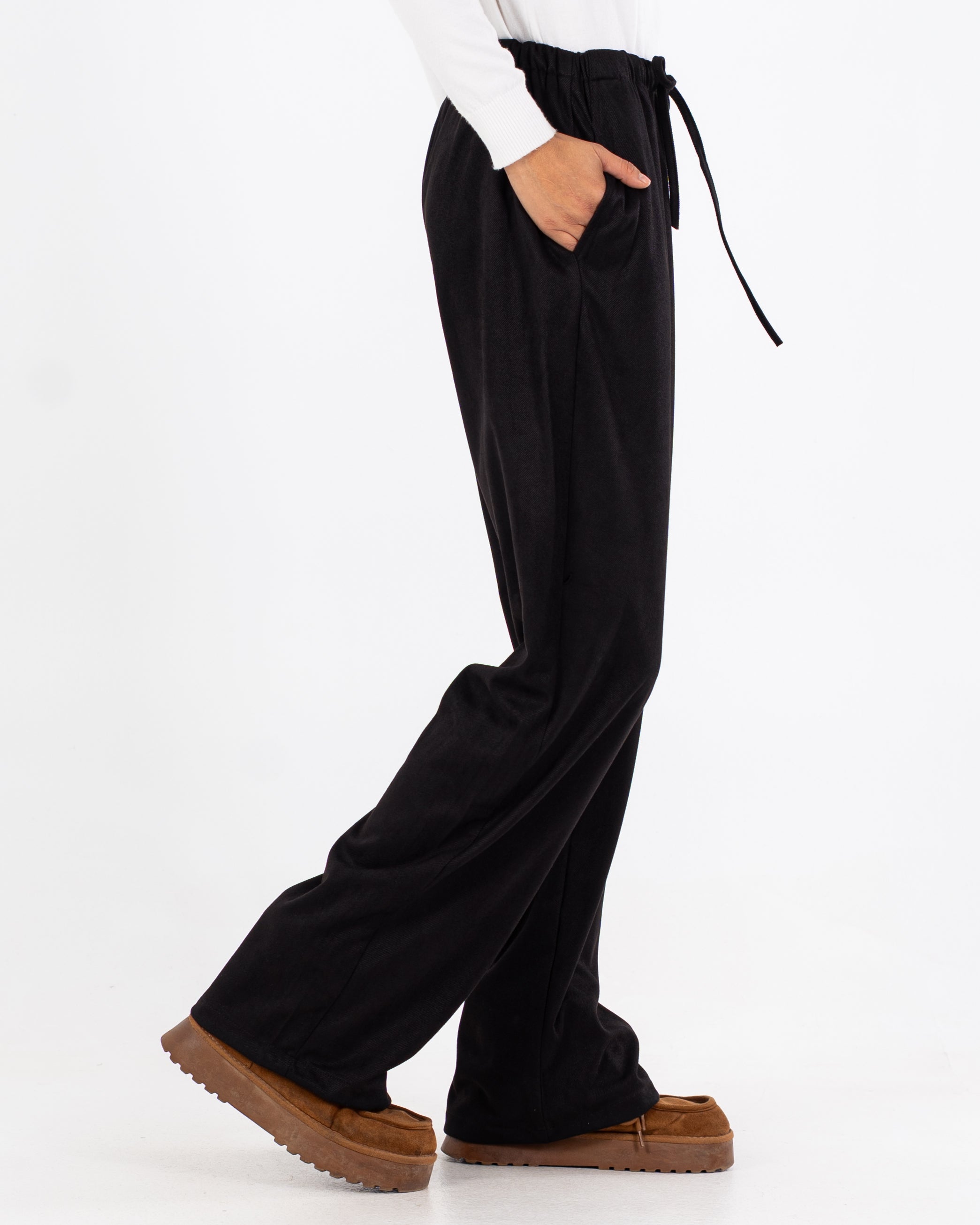 بنطلون سادة برباط (ساق مستقيمة)