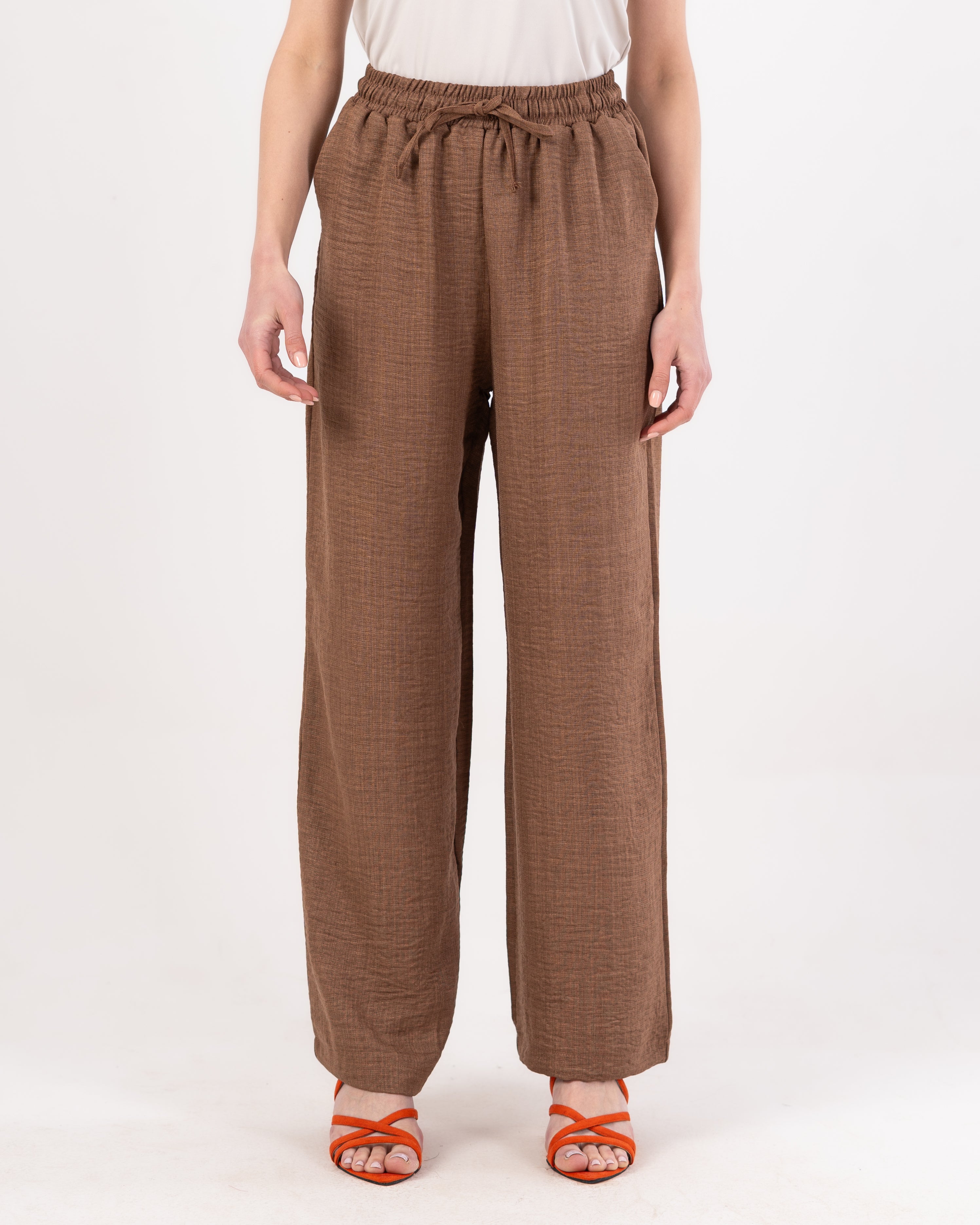 Plain Linen Trouser - ( Drawstring - Elastic Waist )