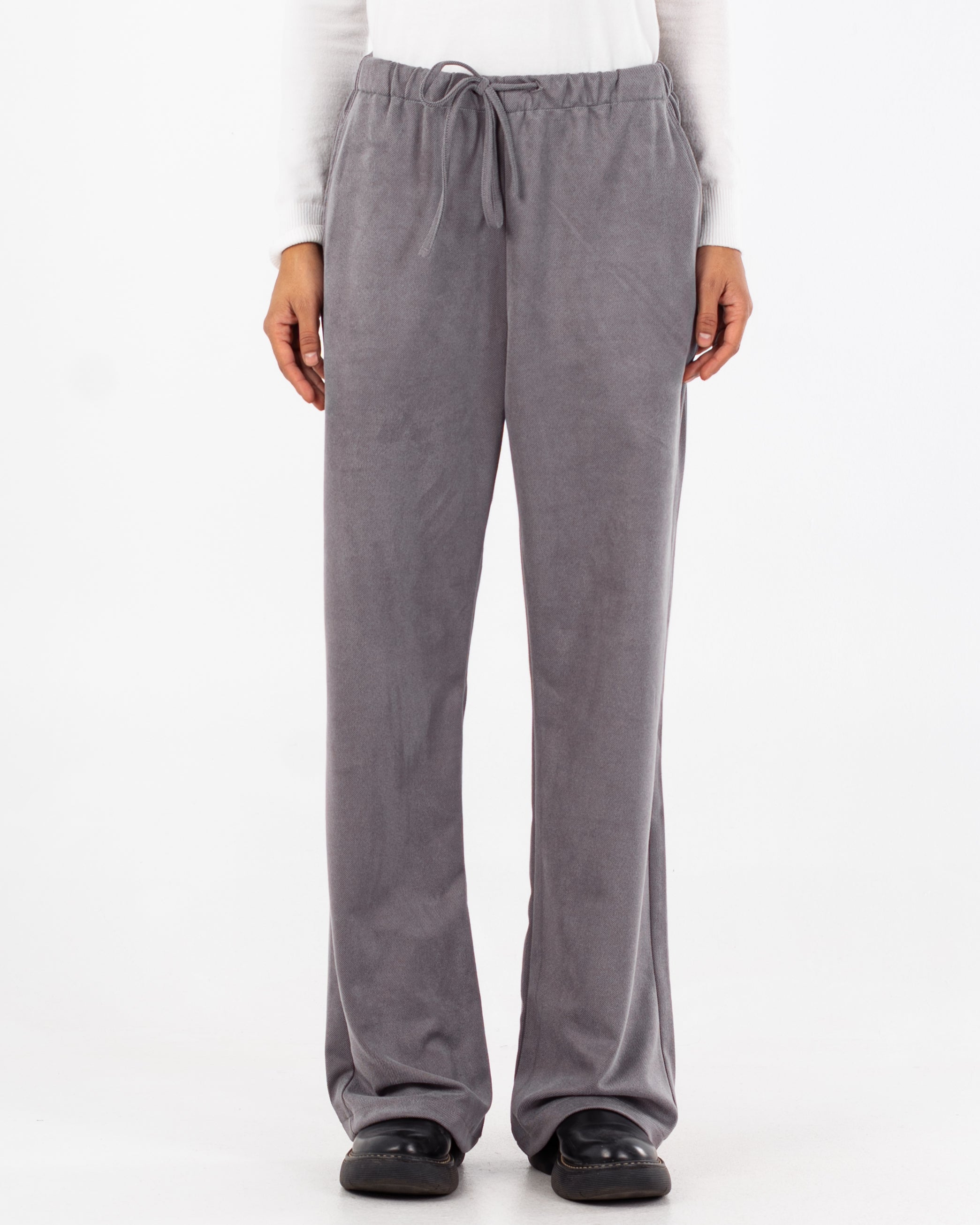 بنطلون سادة برباط (ساق مستقيمة)