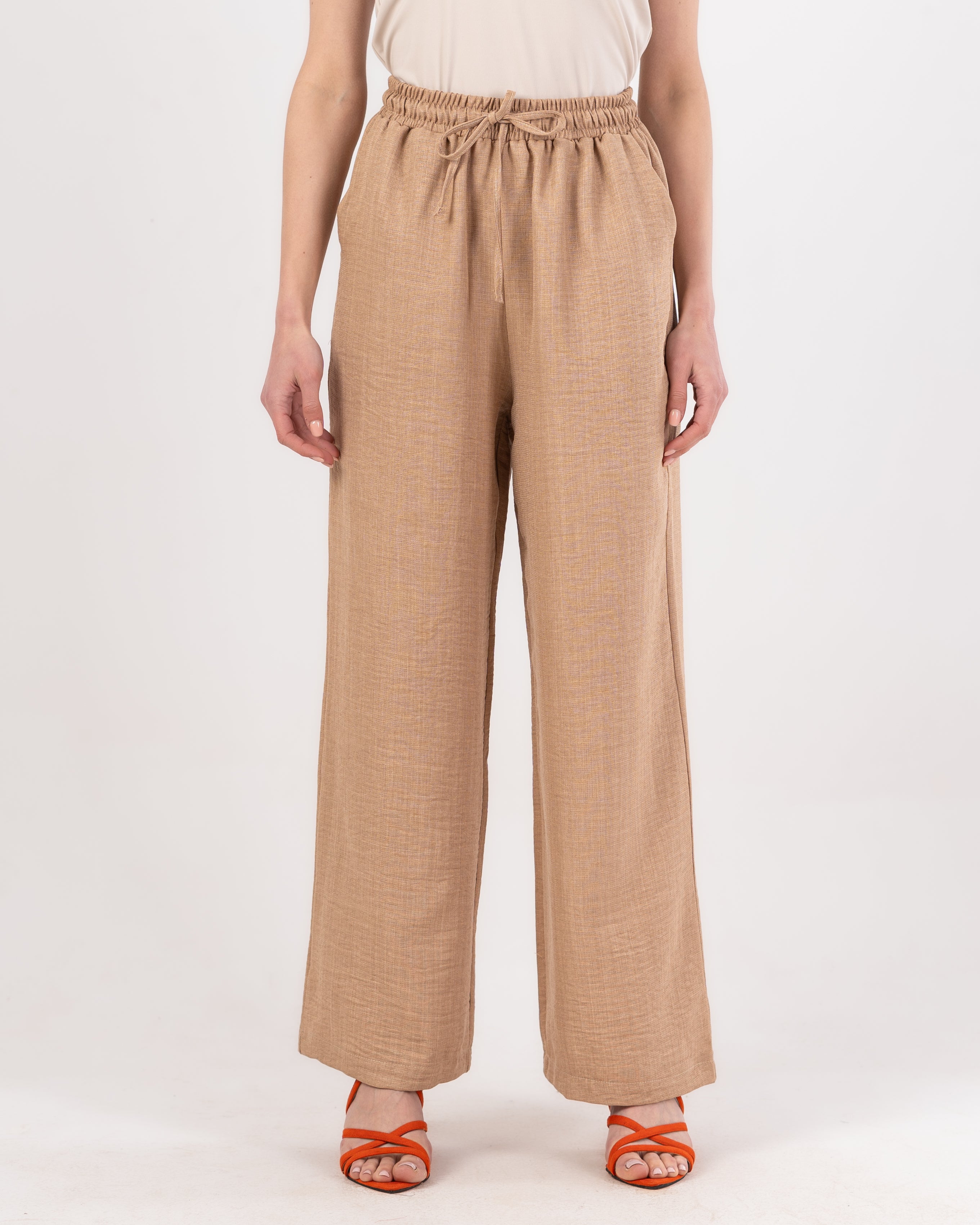 Plain Linen Trouser - ( Drawstring - Elastic Waist )