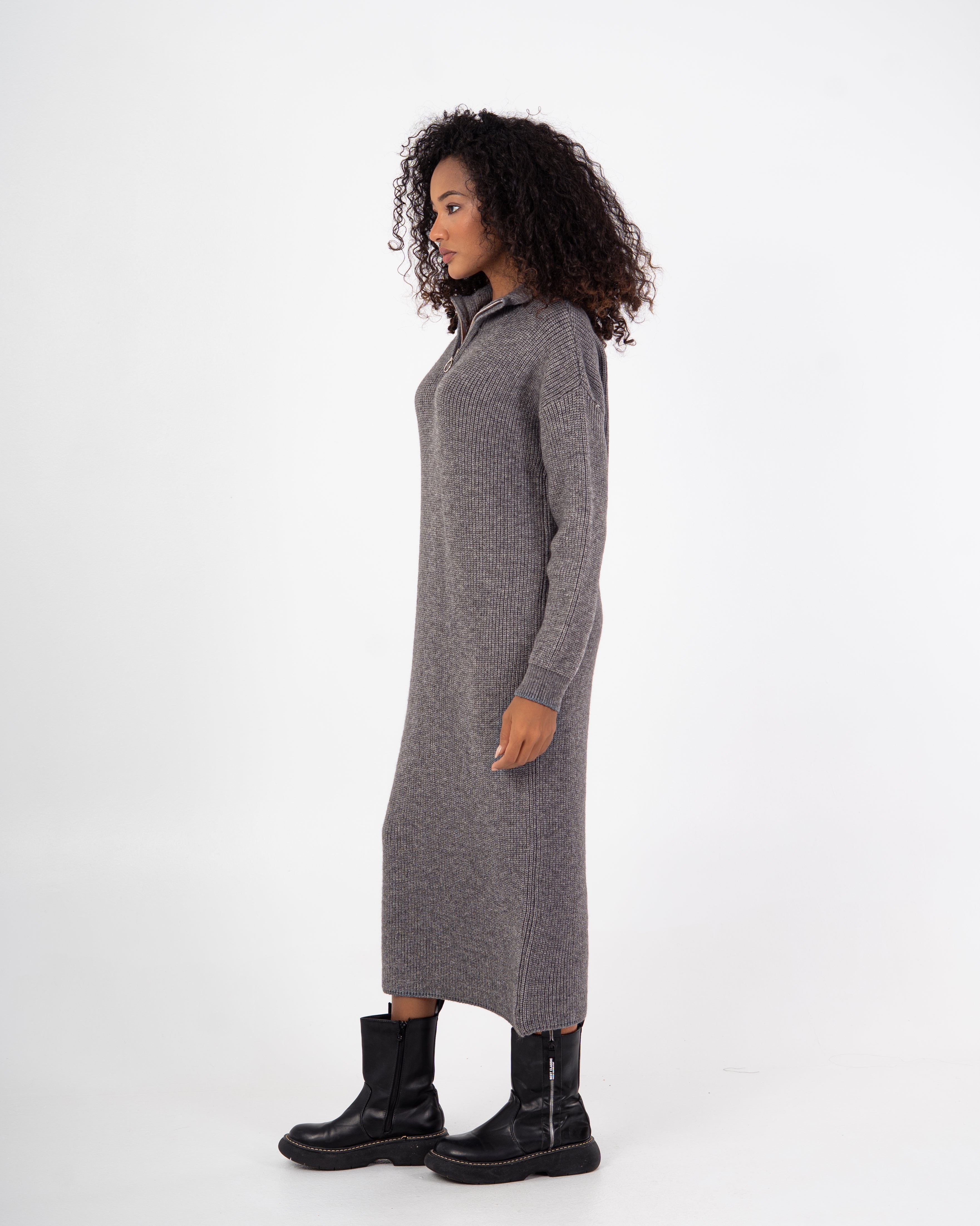 Knitwear Dress – Zipper Neckline