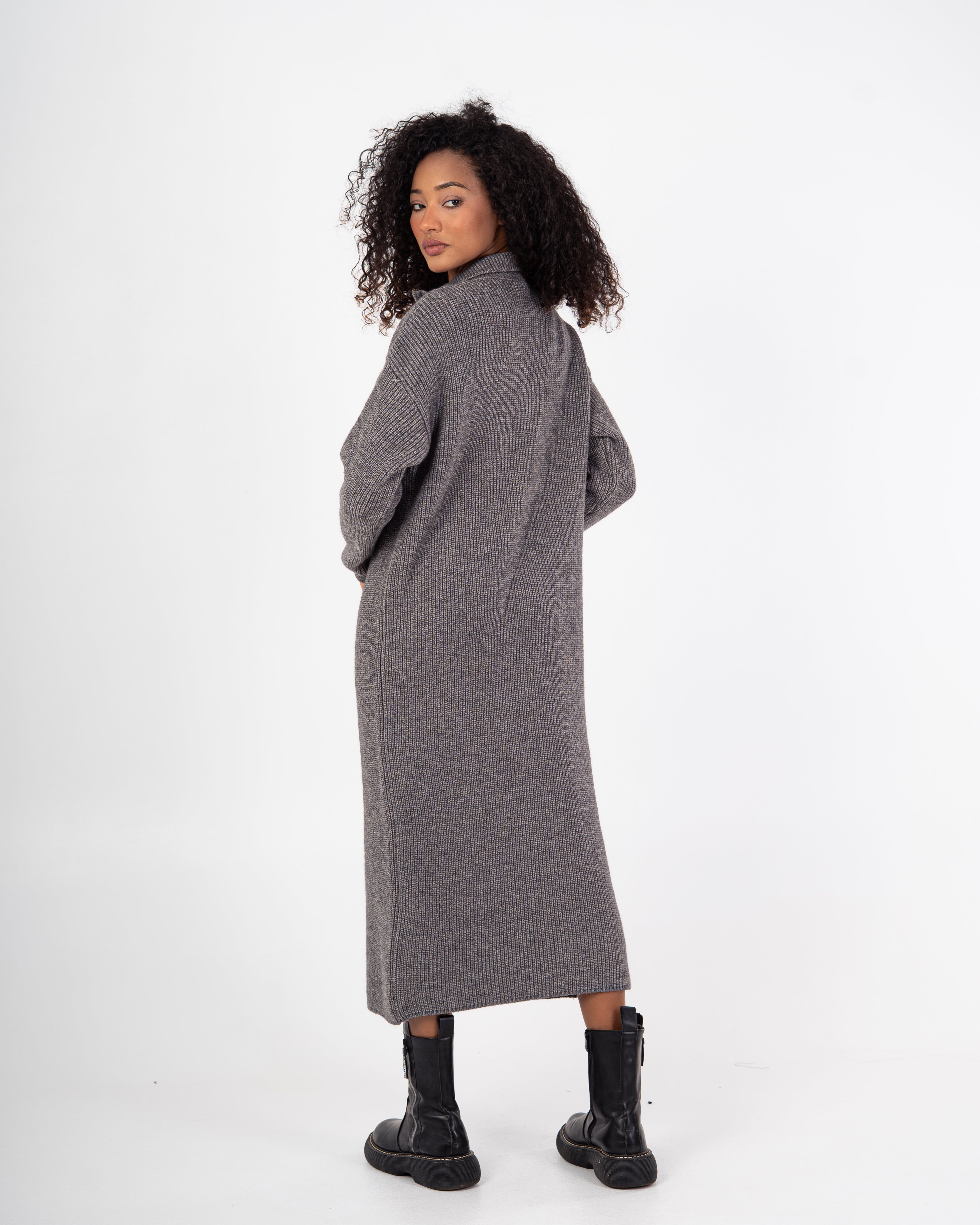 Knitwear Dress – Zipper Neckline