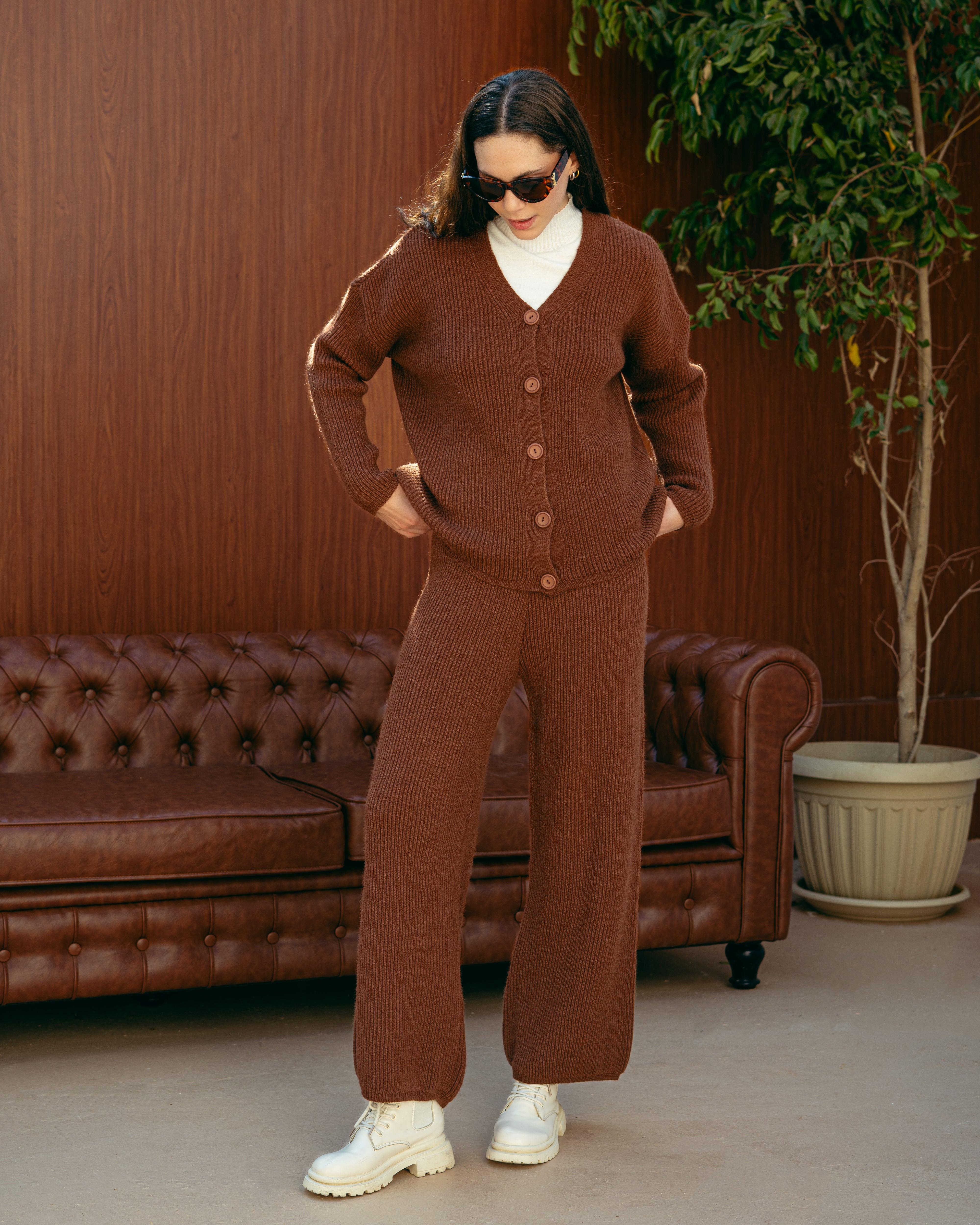 Knitwear Suit – Plain With Buttons