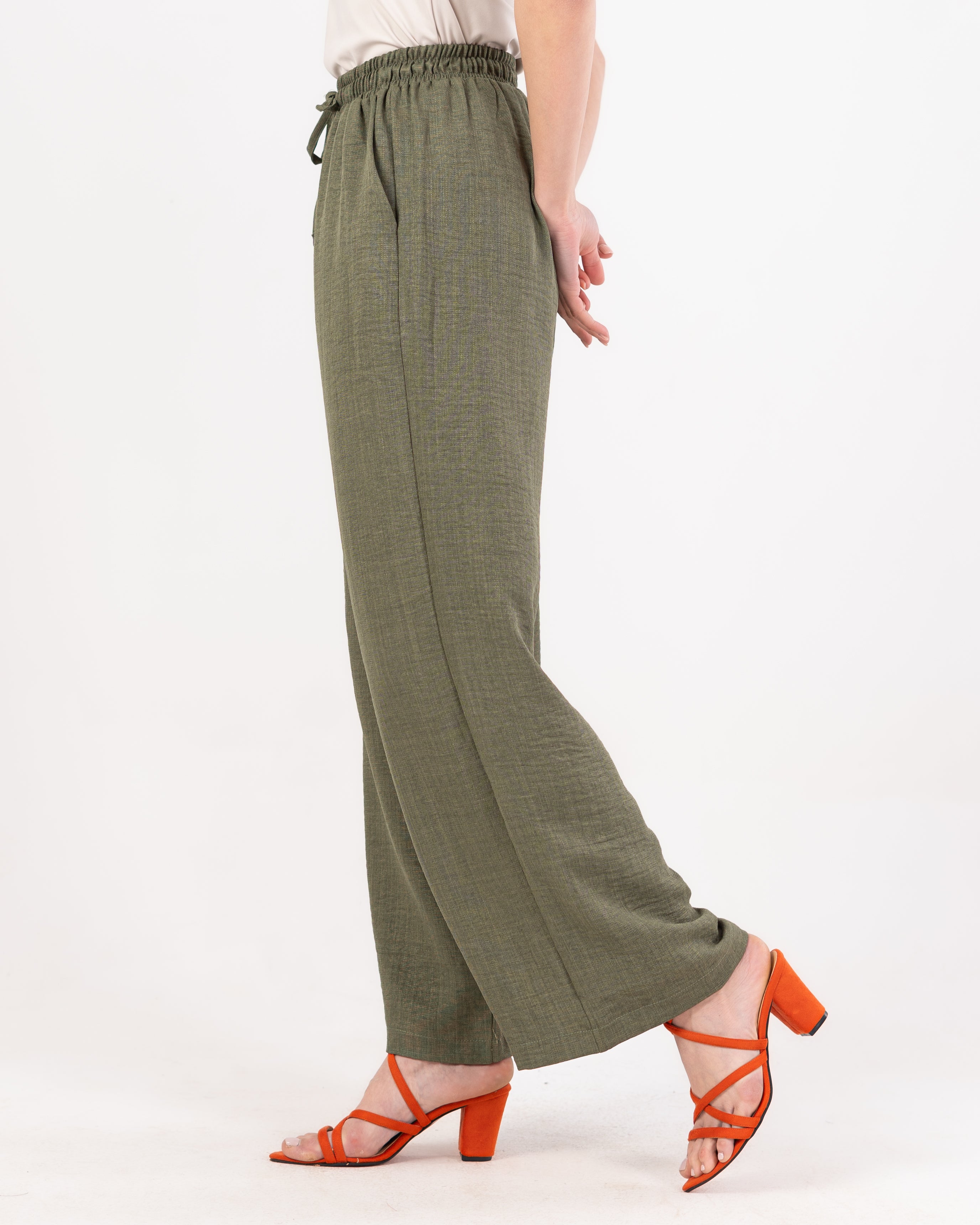 Plain Linen Trouser - ( Drawstring - Elastic Waist )