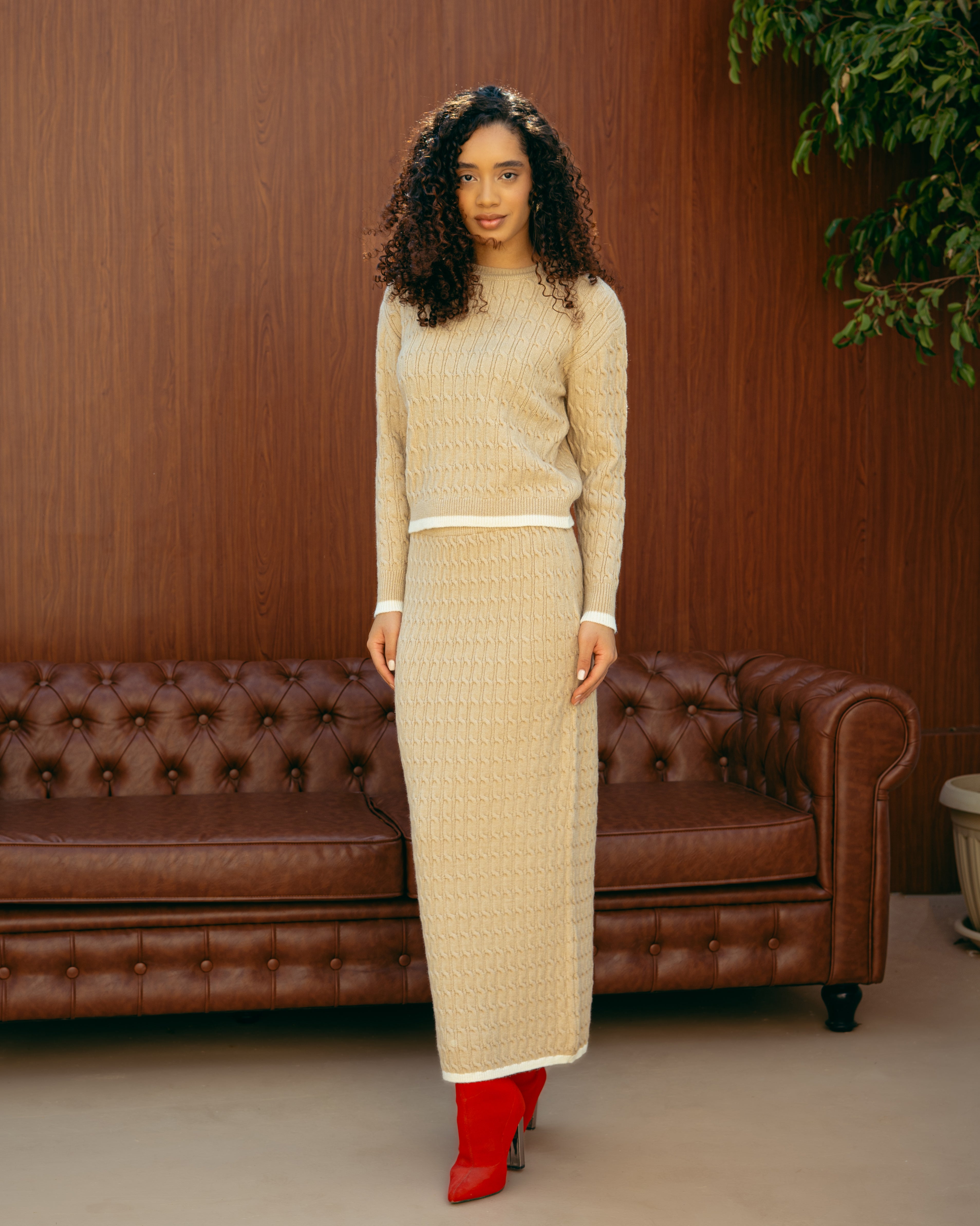 Knitwear Suit – Plain (Two Pieces)