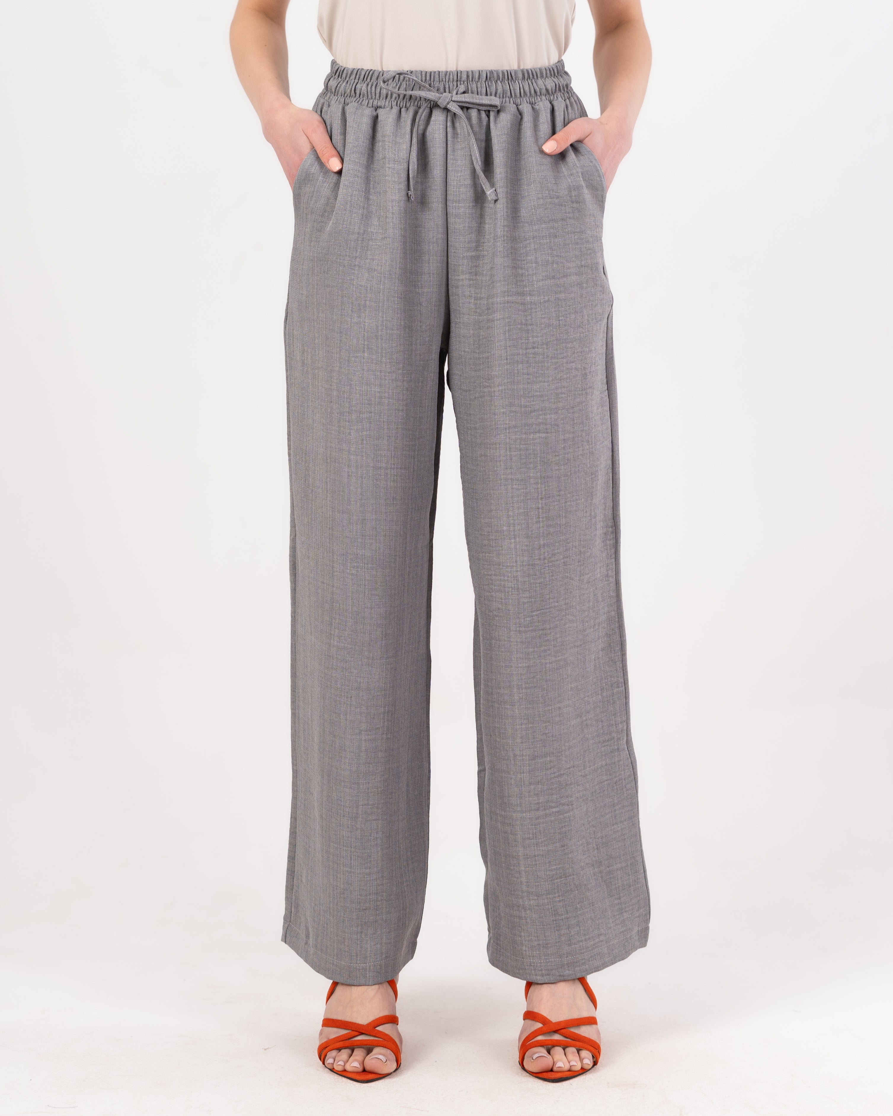 Plain Linen Trouser - ( Drawstring - Elastic Waist )