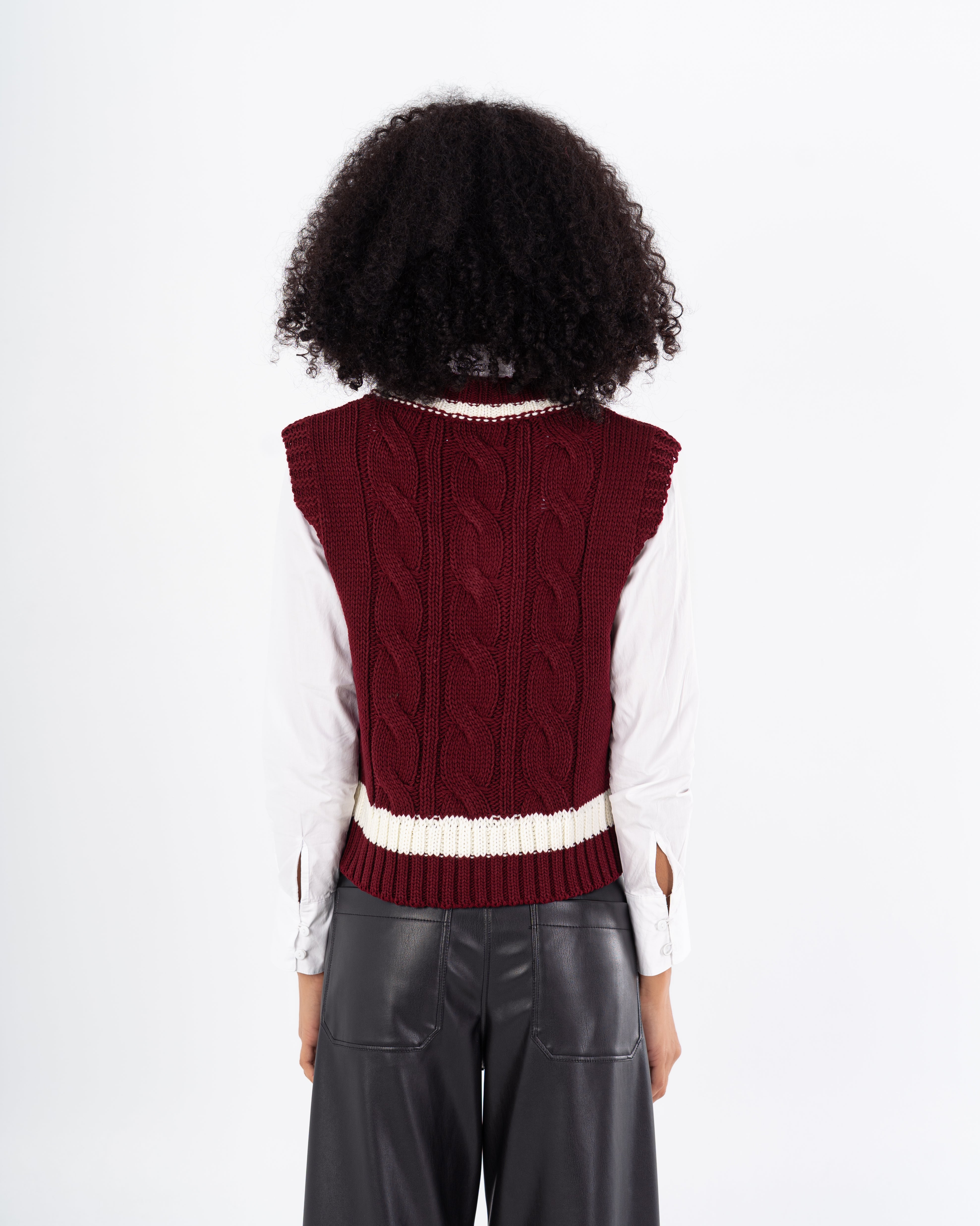 سترة محبوكة – مخططة في المنتصف (الخصر)