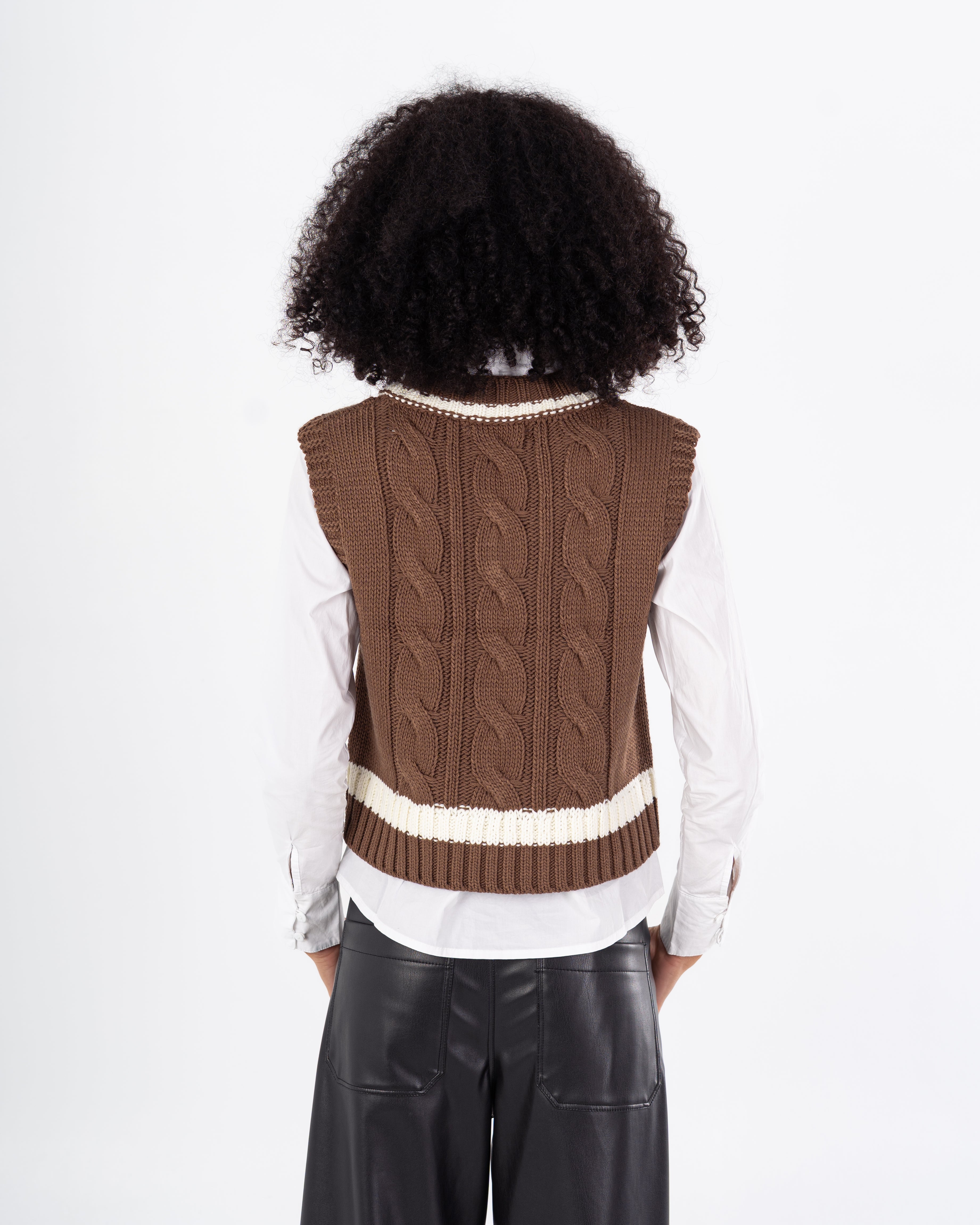 سترة محبوكة – مخططة في المنتصف (الخصر)