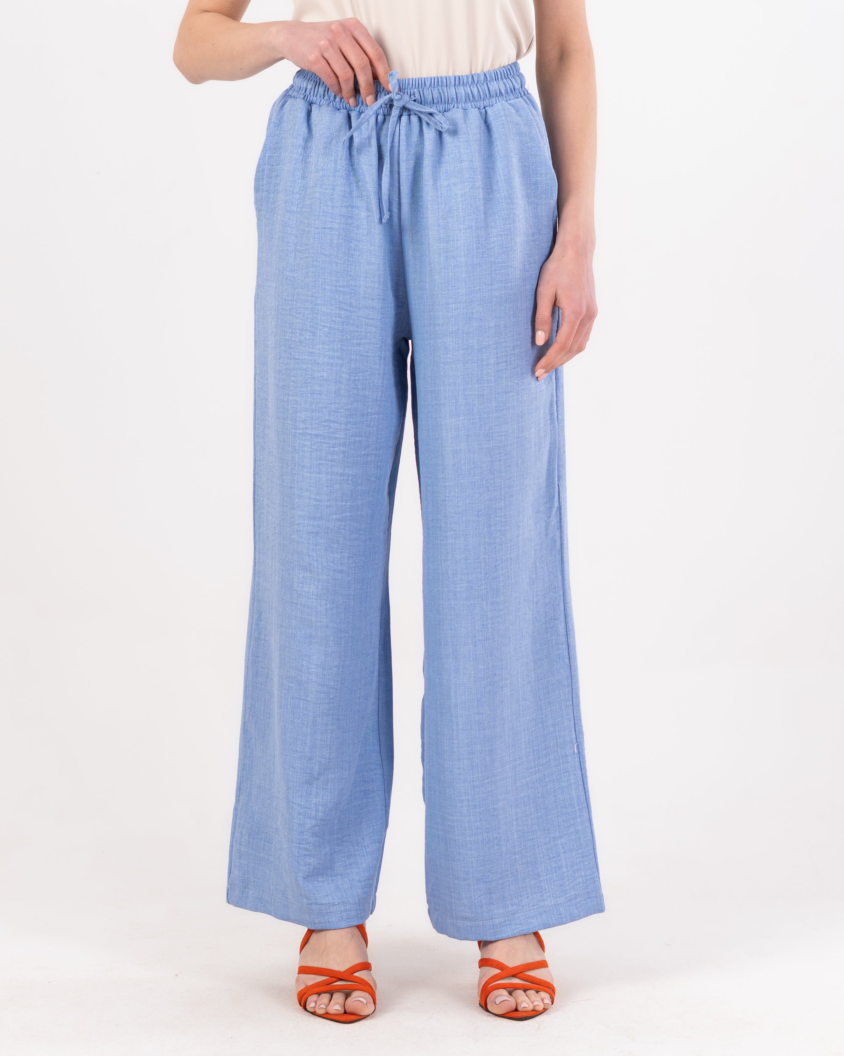 Plain Linen Trouser - ( Drawstring - Elastic Waist )