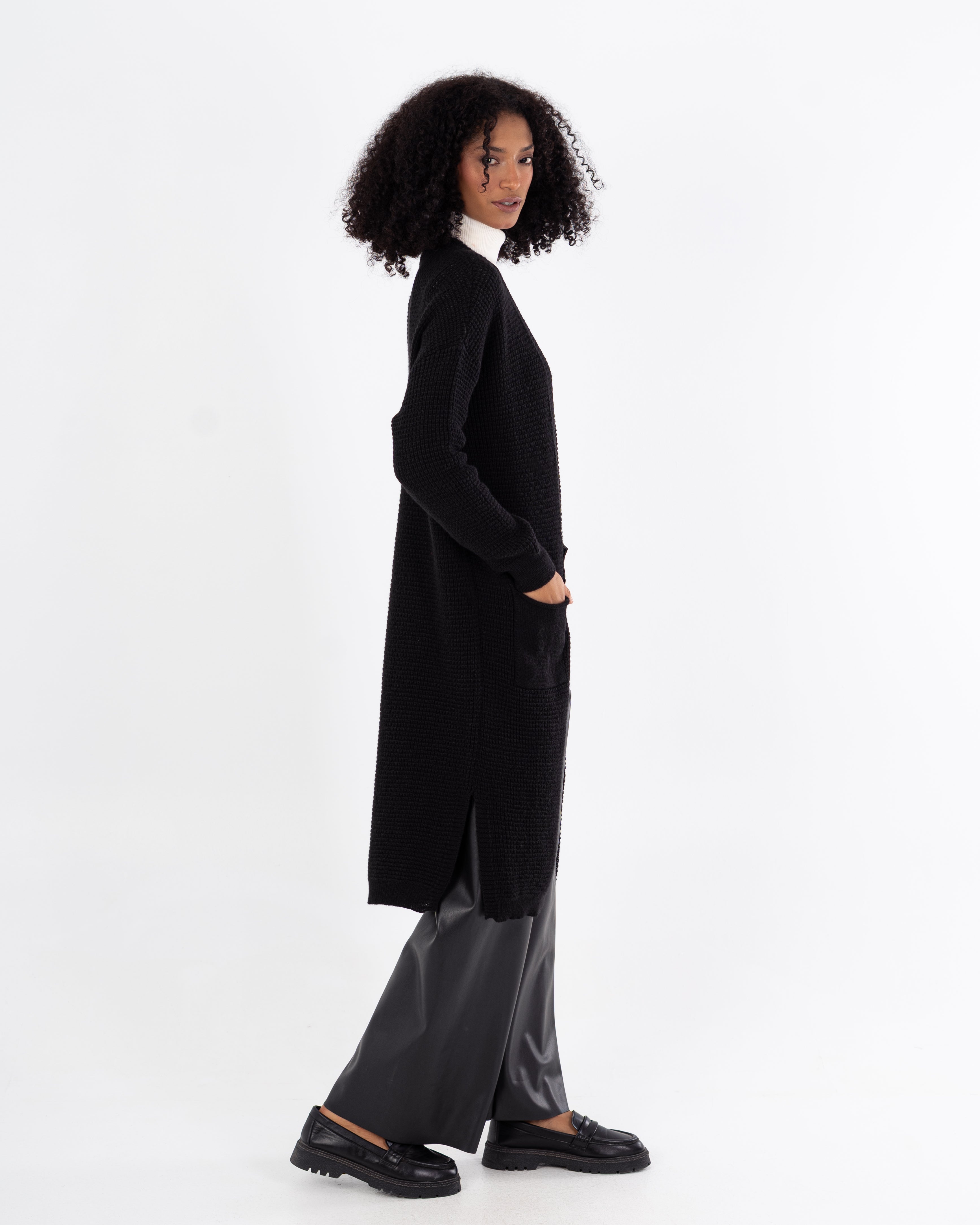 Knitwear Cardigan - (With Two Pockets) Cuffs