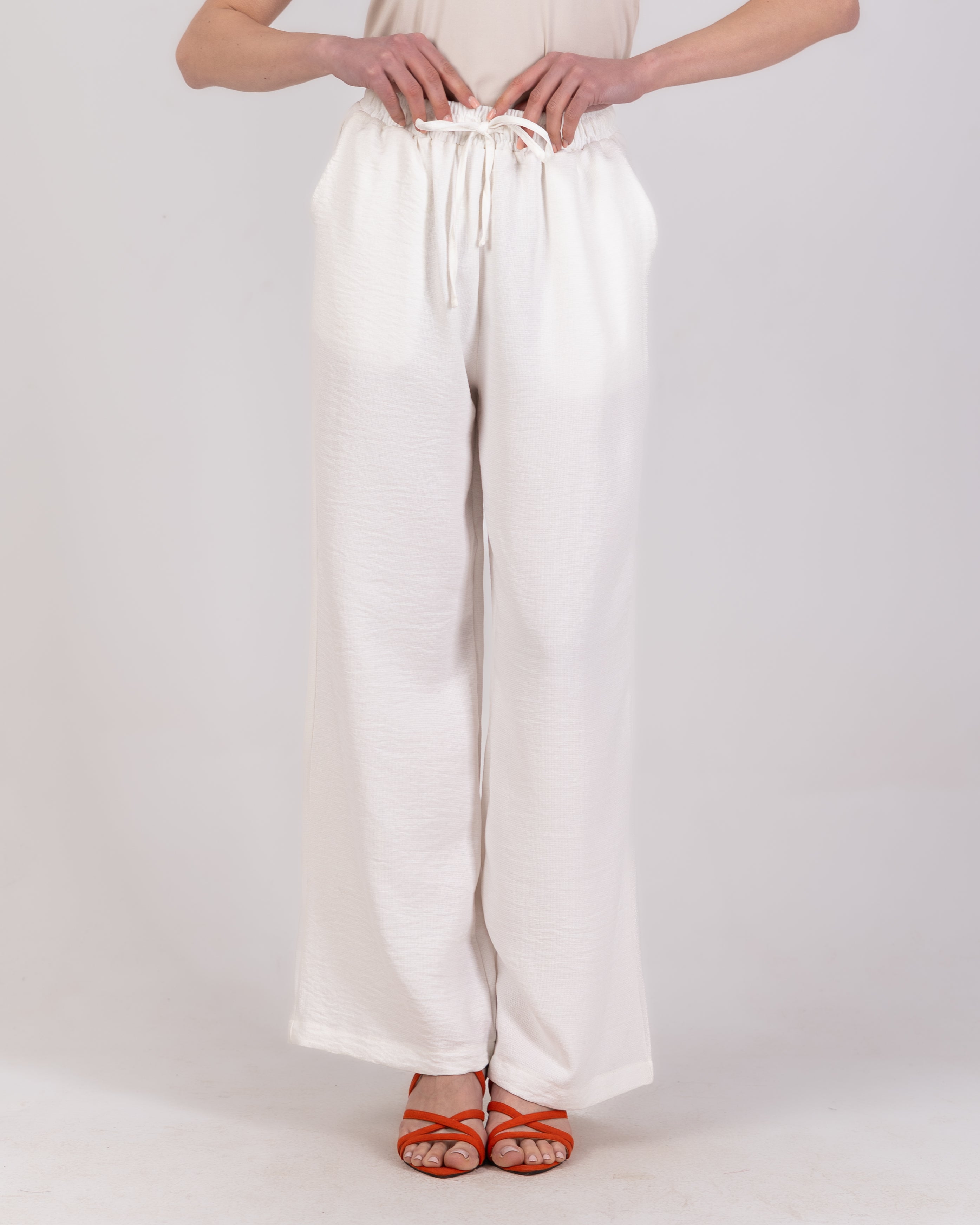 Plain Linen Trouser - ( Drawstring - Elastic Waist )