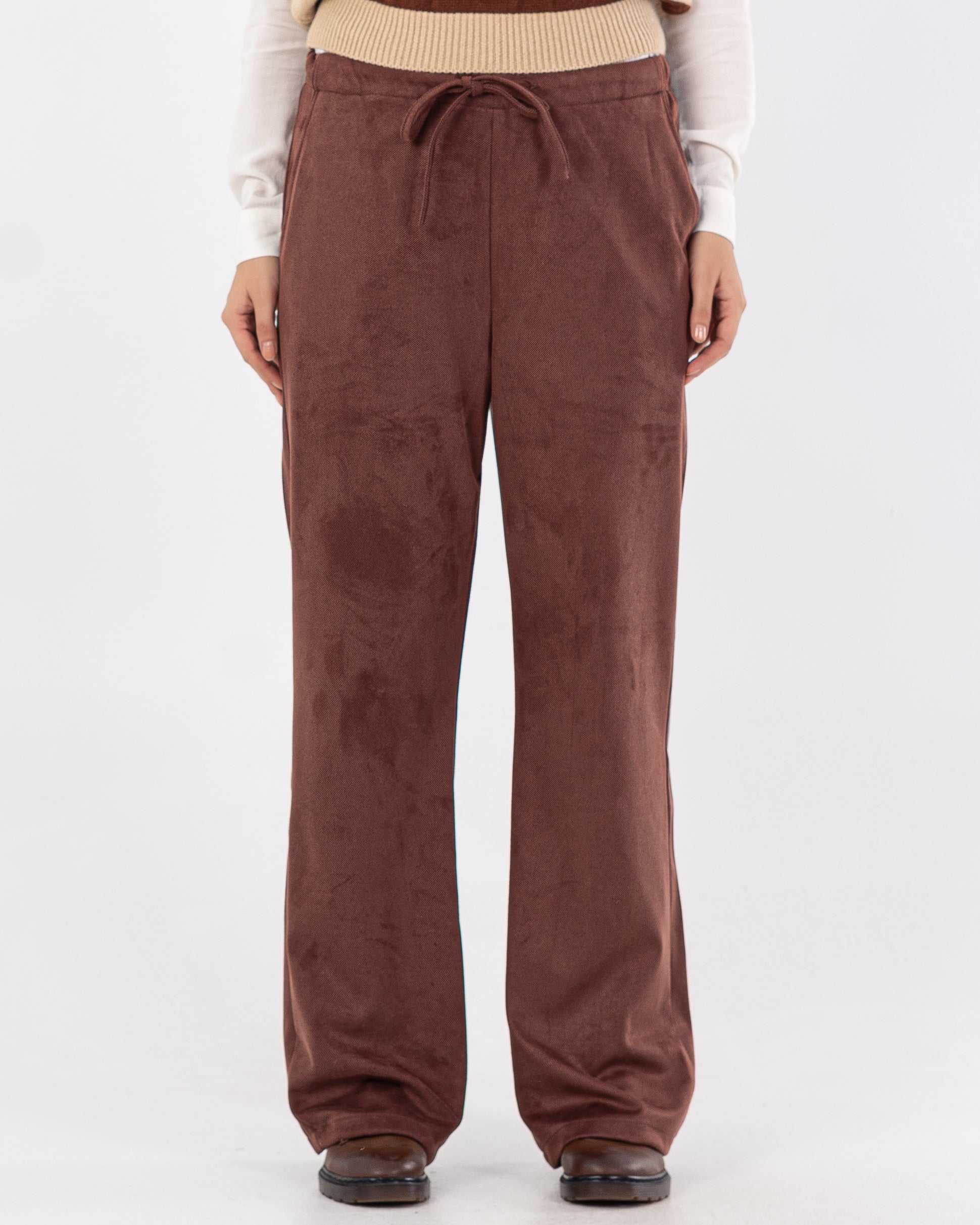 بنطلون سادة برباط (ساق مستقيمة)