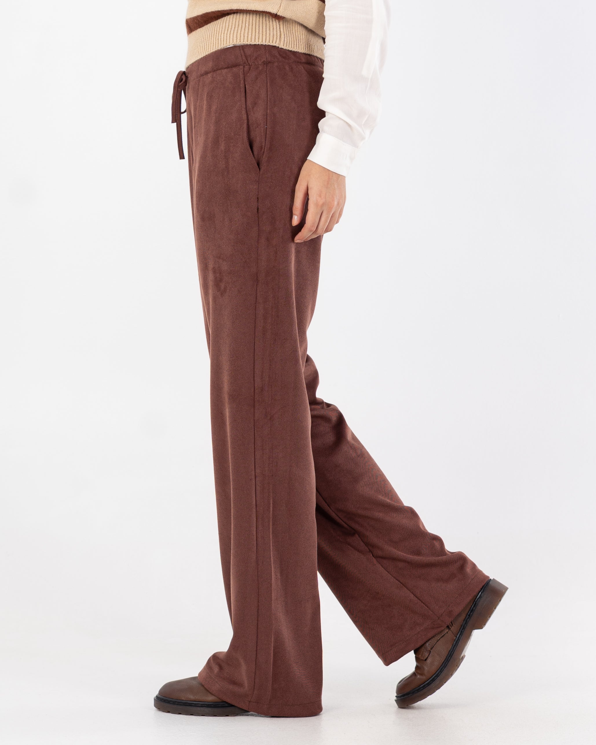 بنطلون سادة برباط (ساق مستقيمة)