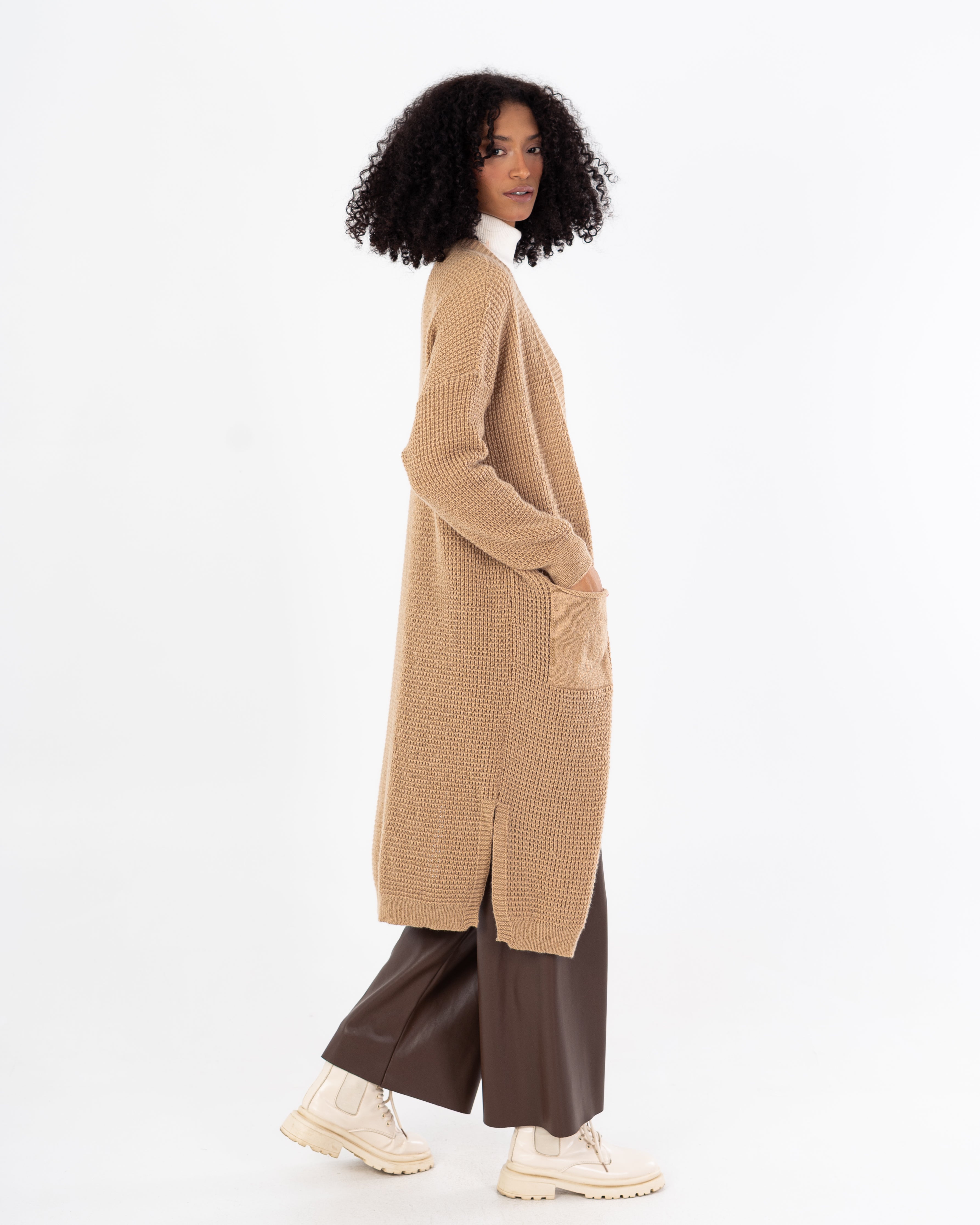 Knitwear Cardigan - (With Two Pockets) Cuffs