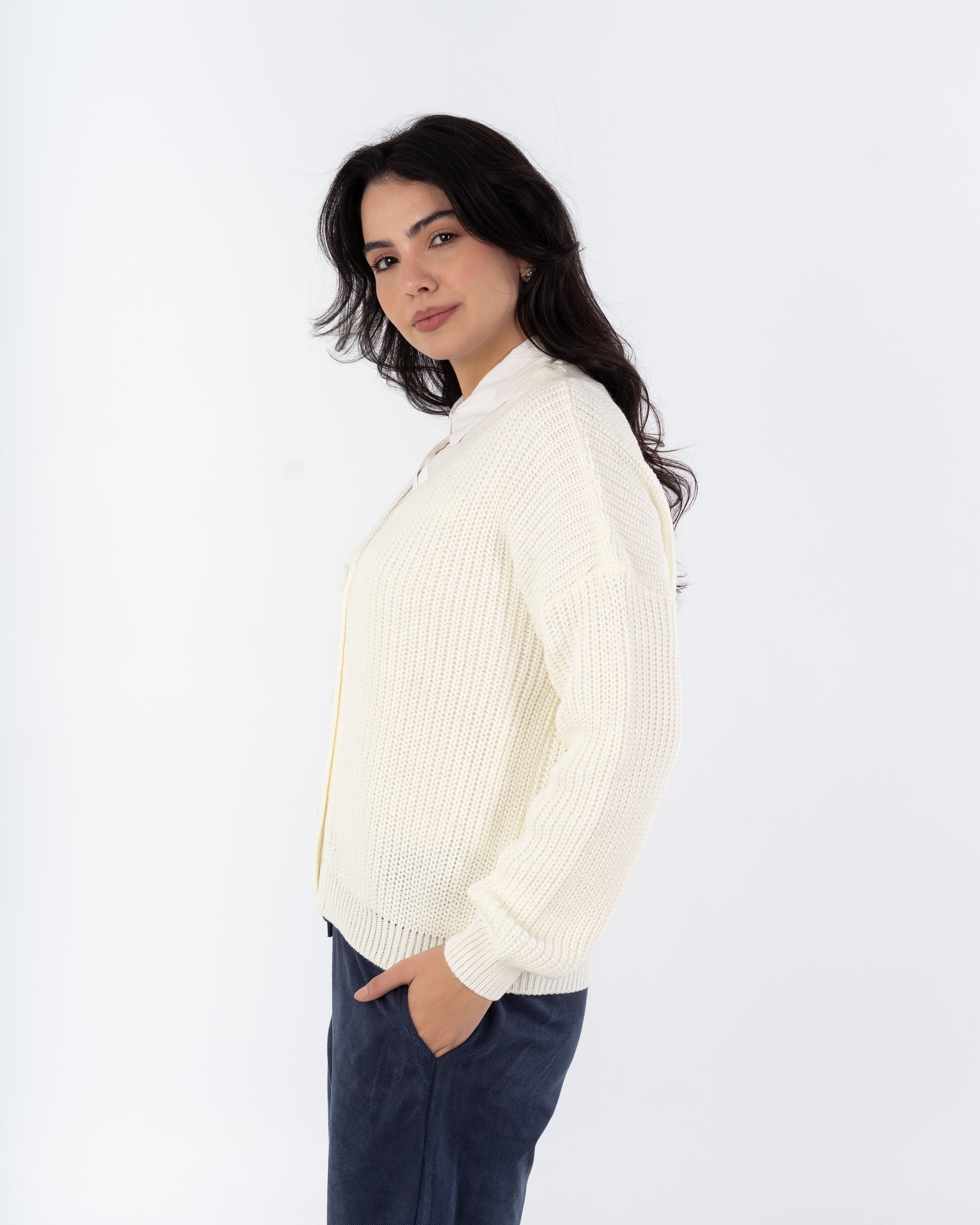 كارديجان واسع الرقبة – (4 أزرار)