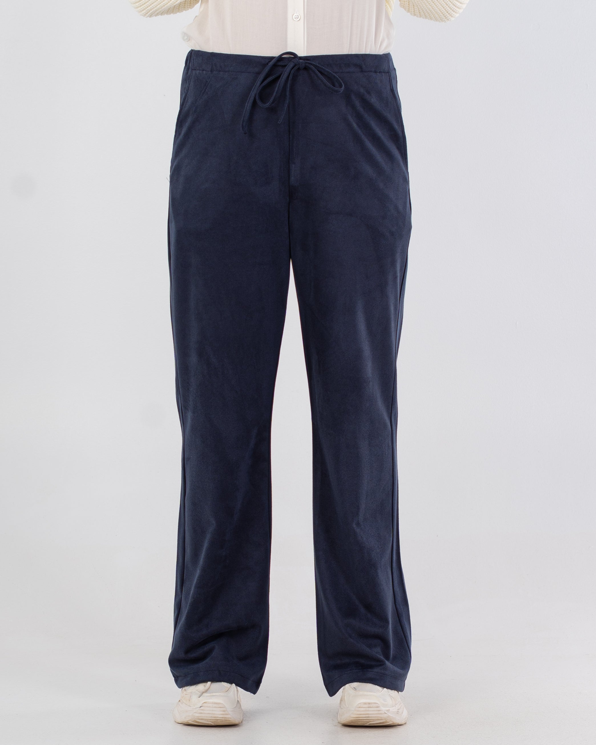 بنطلون سادة برباط (ساق مستقيمة)