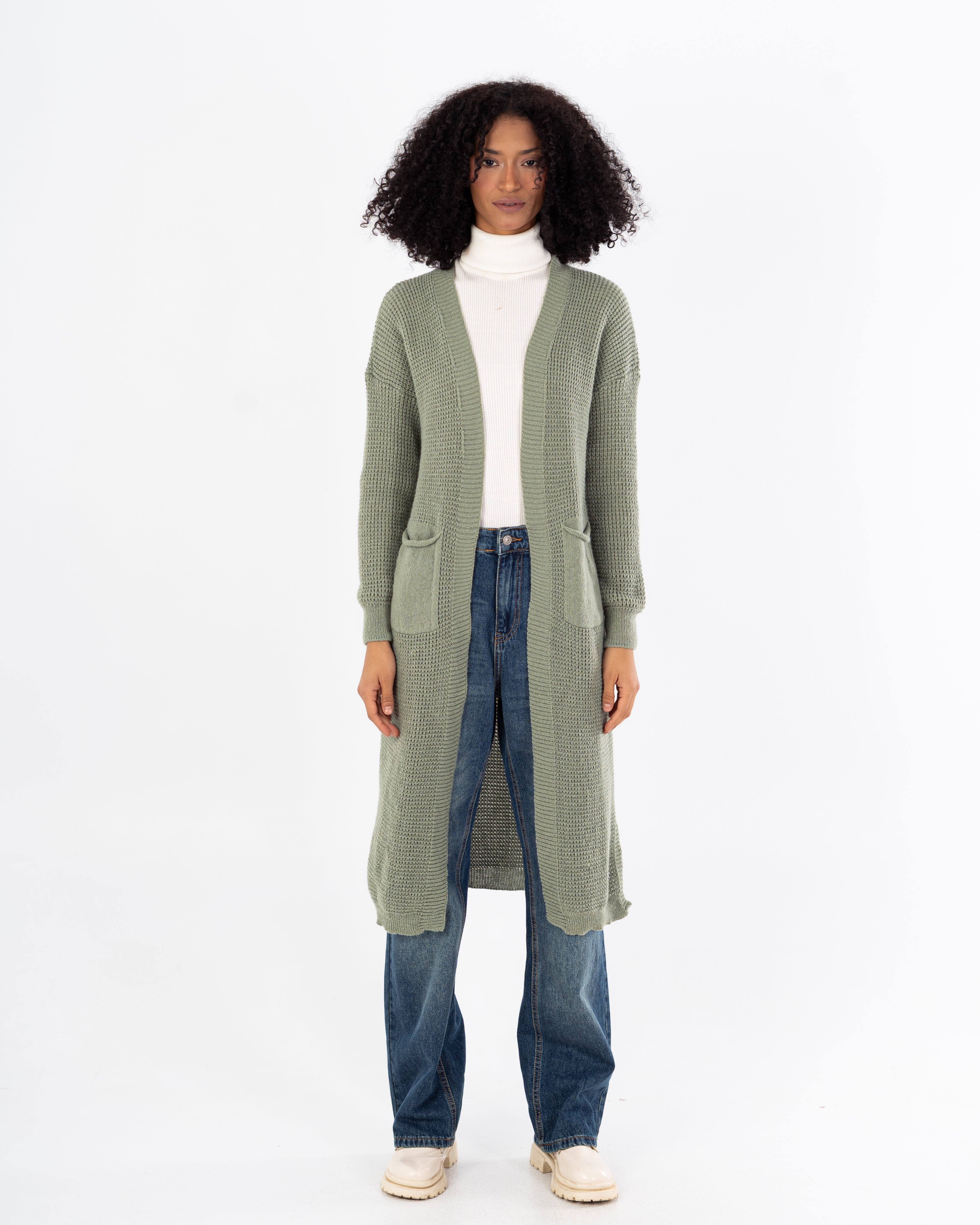 Knitwear Cardigan - (With Two Pockets) Cuffs