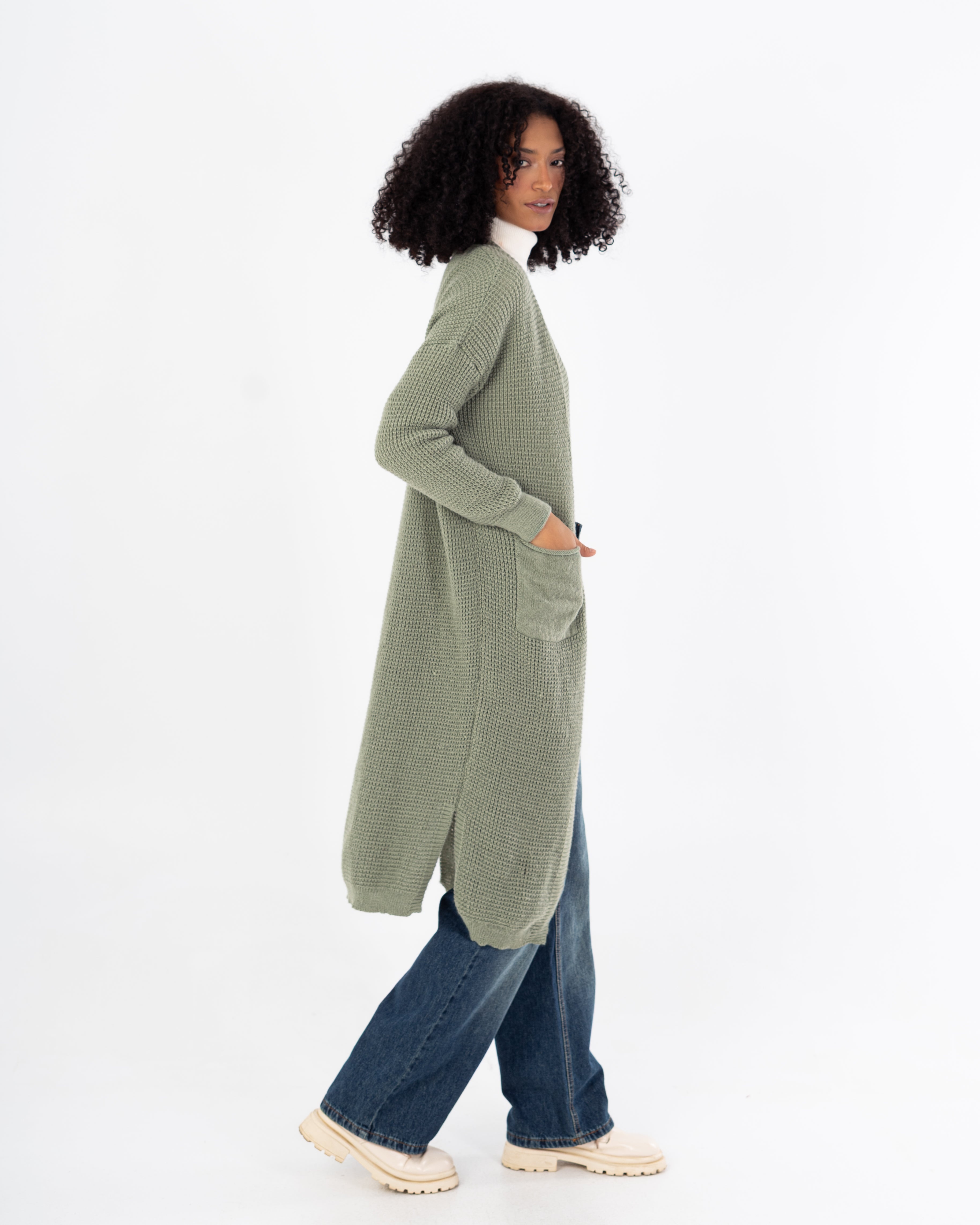 Knitwear Cardigan - (With Two Pockets) Cuffs
