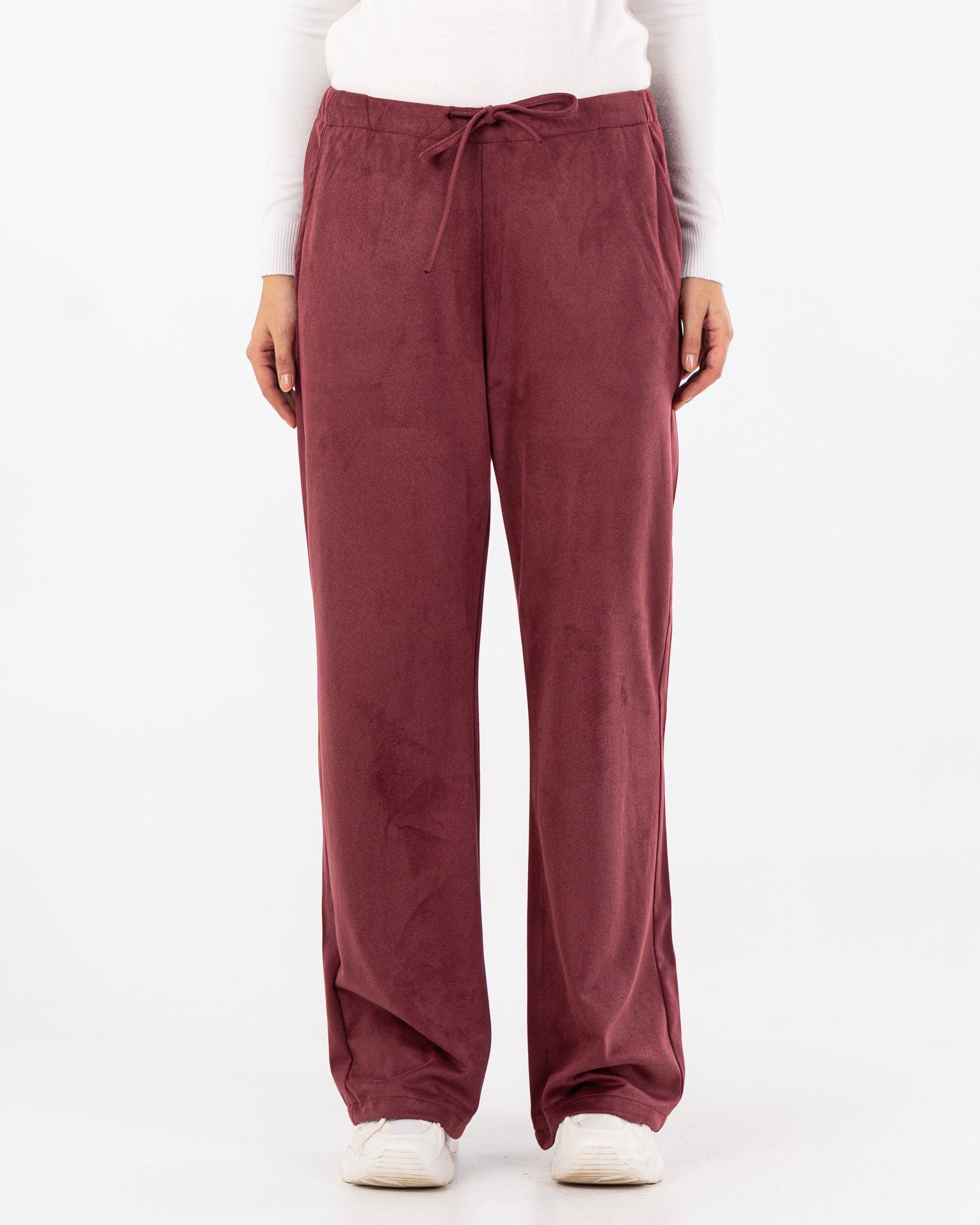 بنطلون سادة برباط (ساق مستقيمة)