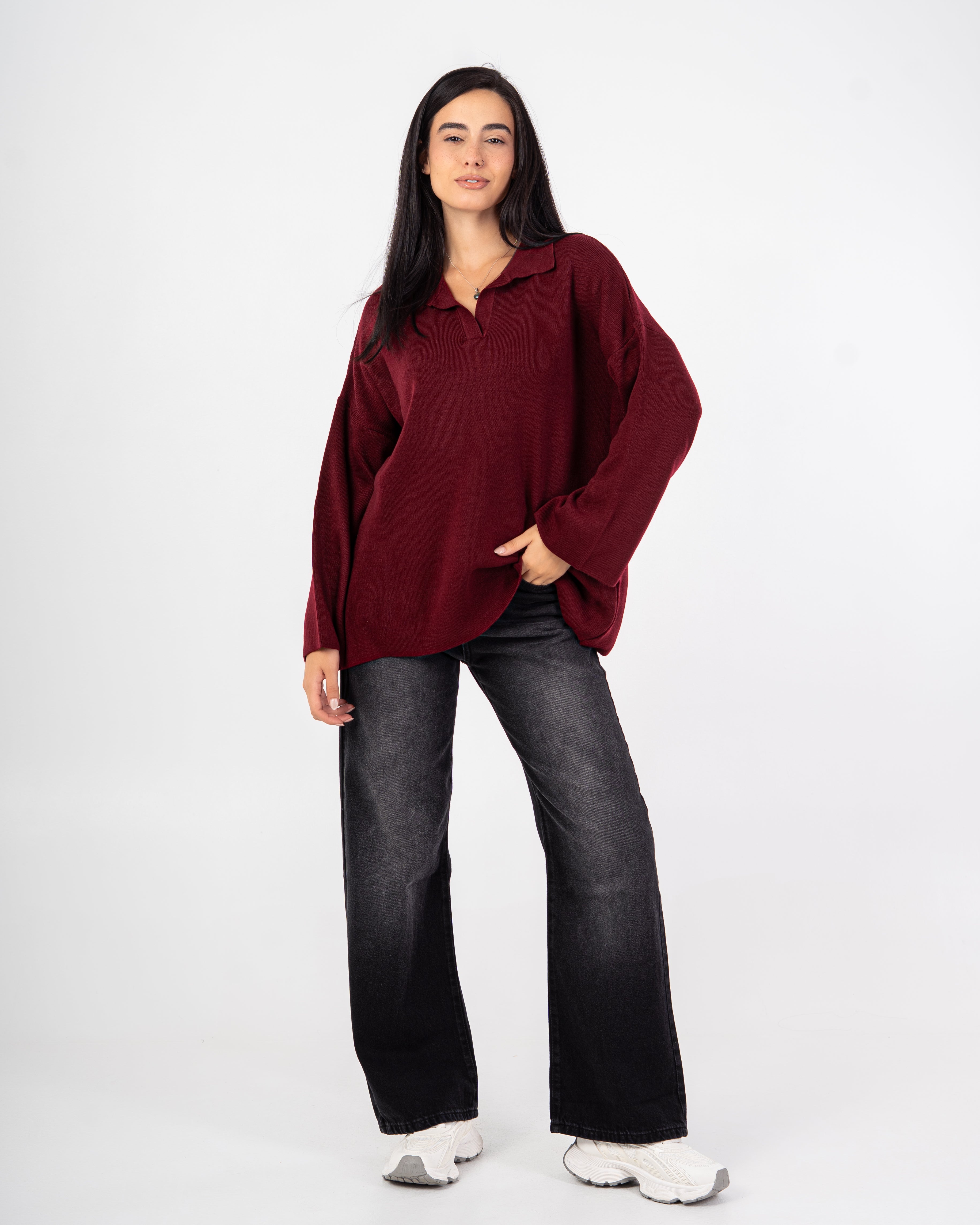 Plain Knitwear Pullover