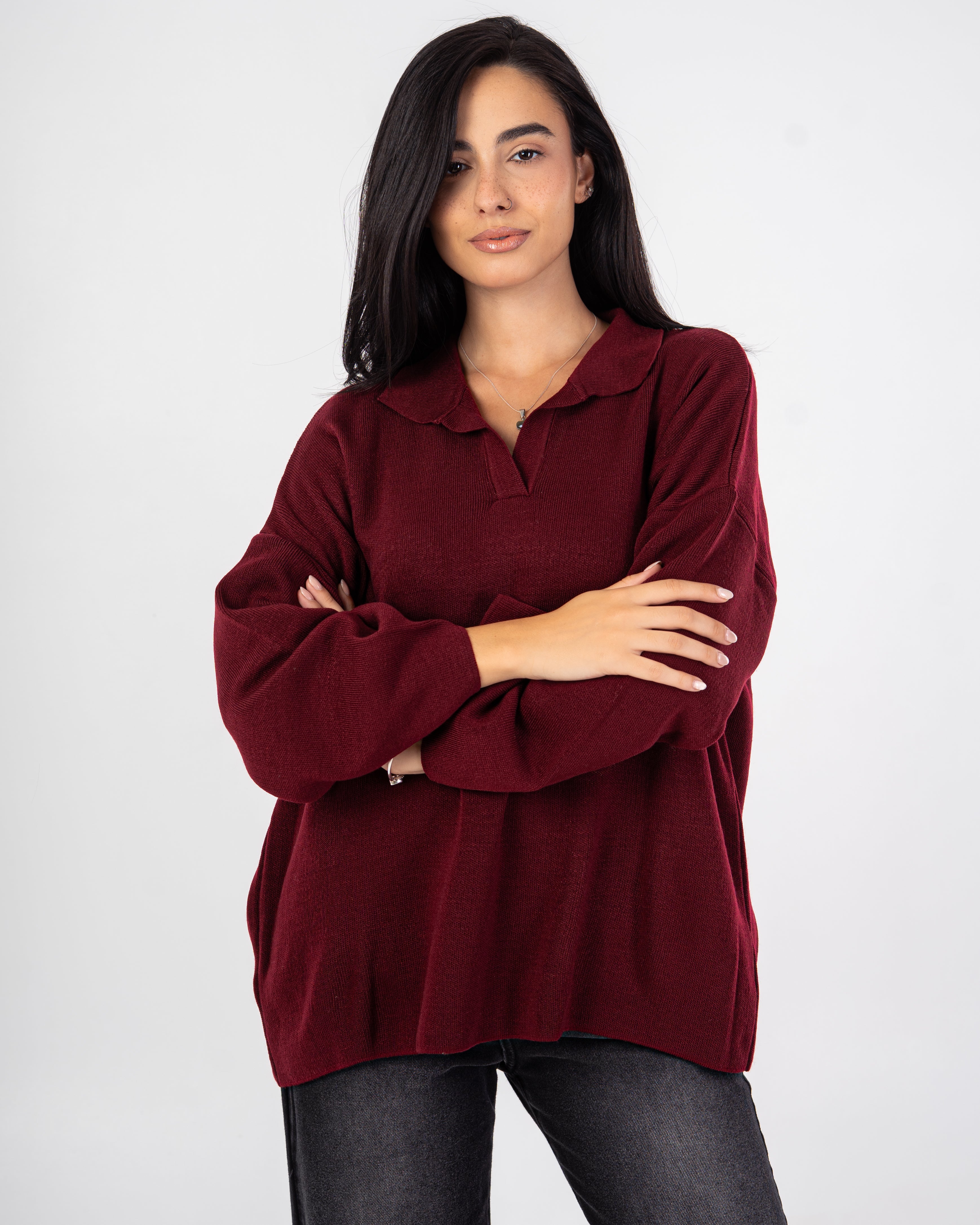 Plain Knitwear Pullover