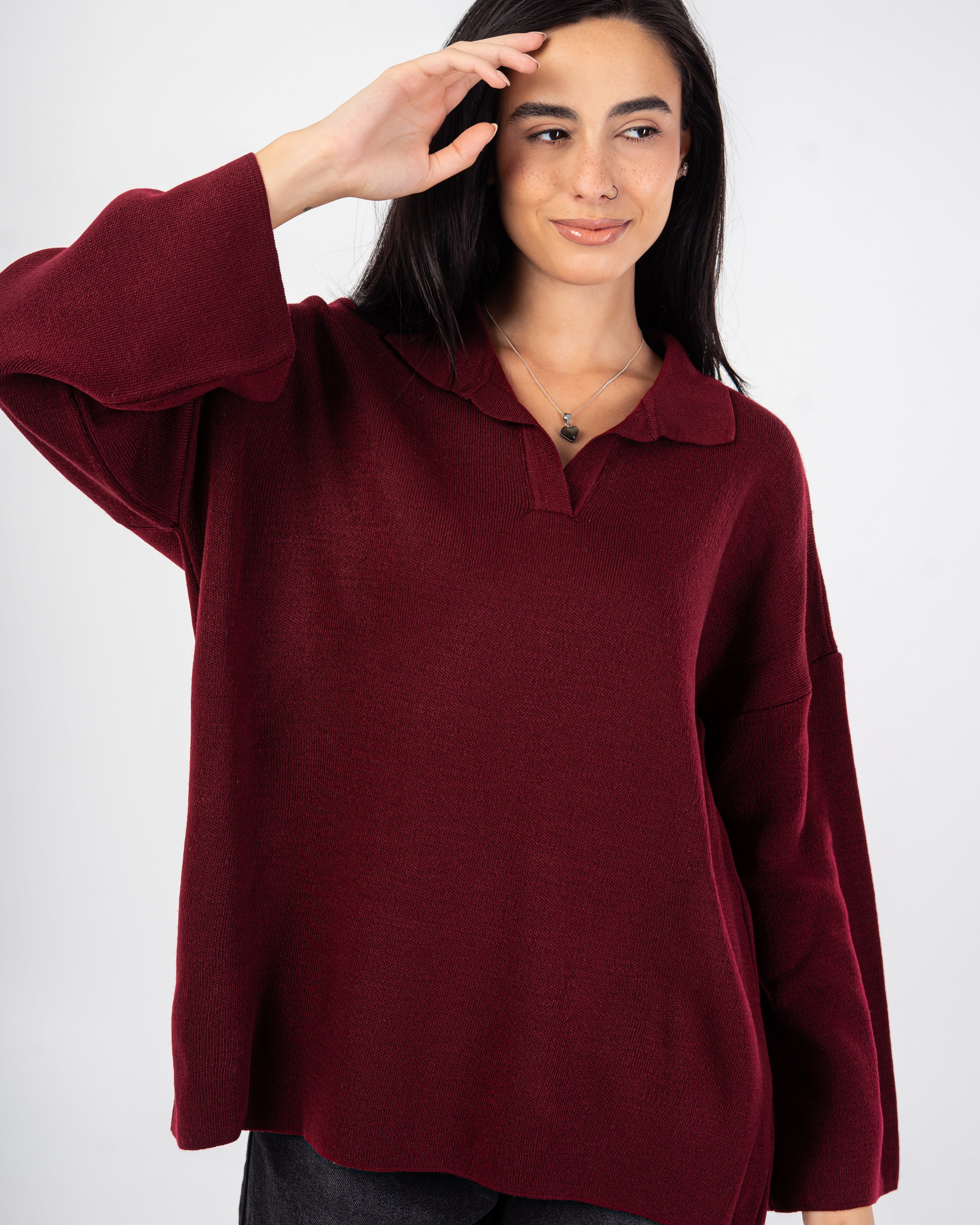 Plain Knitwear Pullover