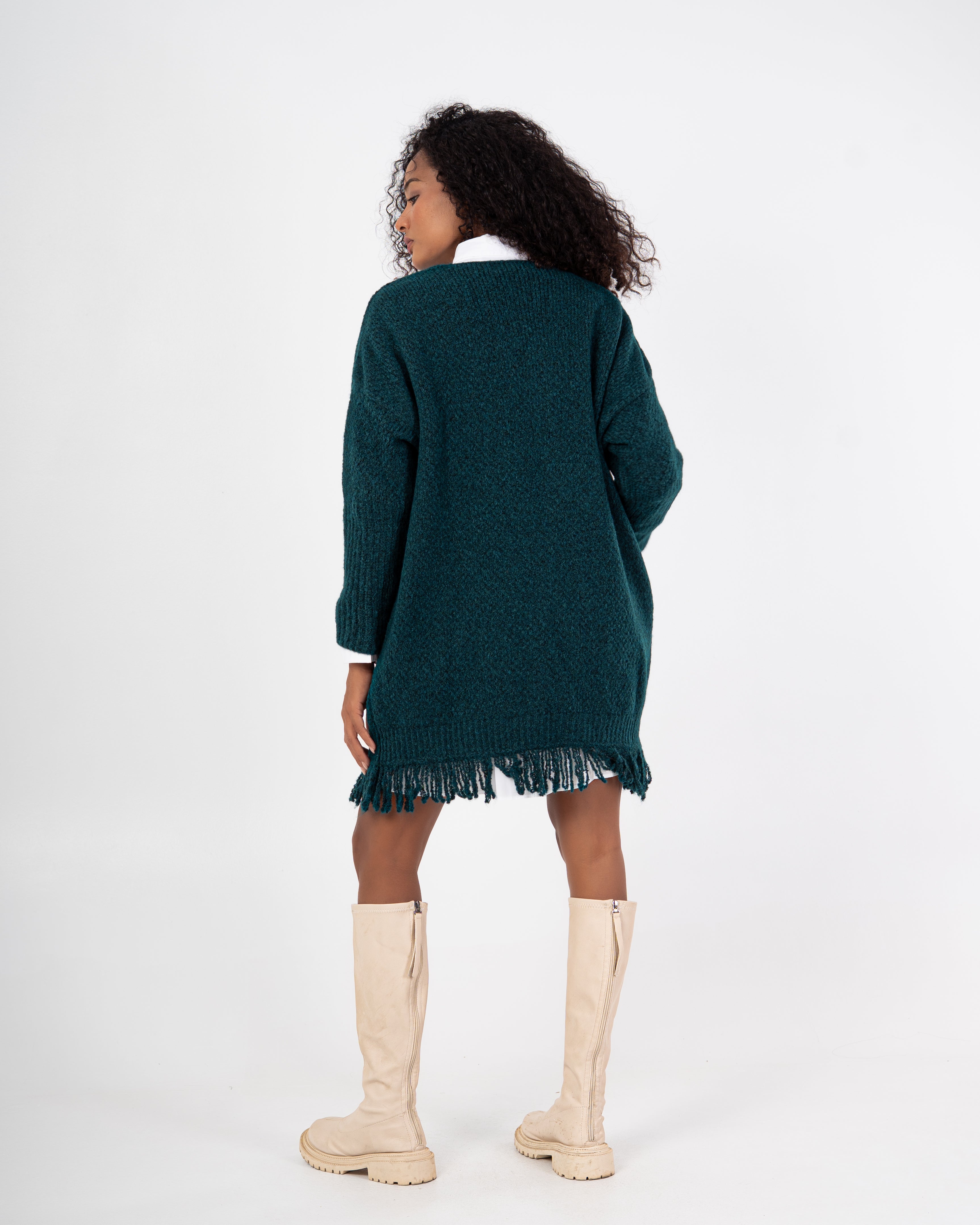 Knitwear Pullover – Plain Long Wide Neck