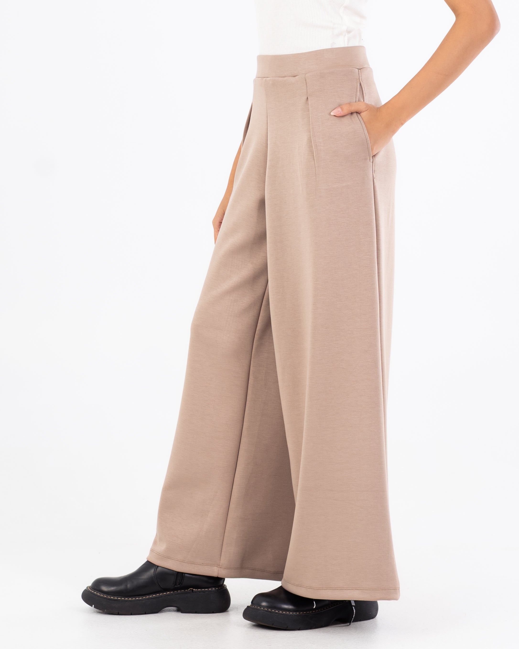 بنطلون سادة - واسع الساق (جيوب مشقوقة)