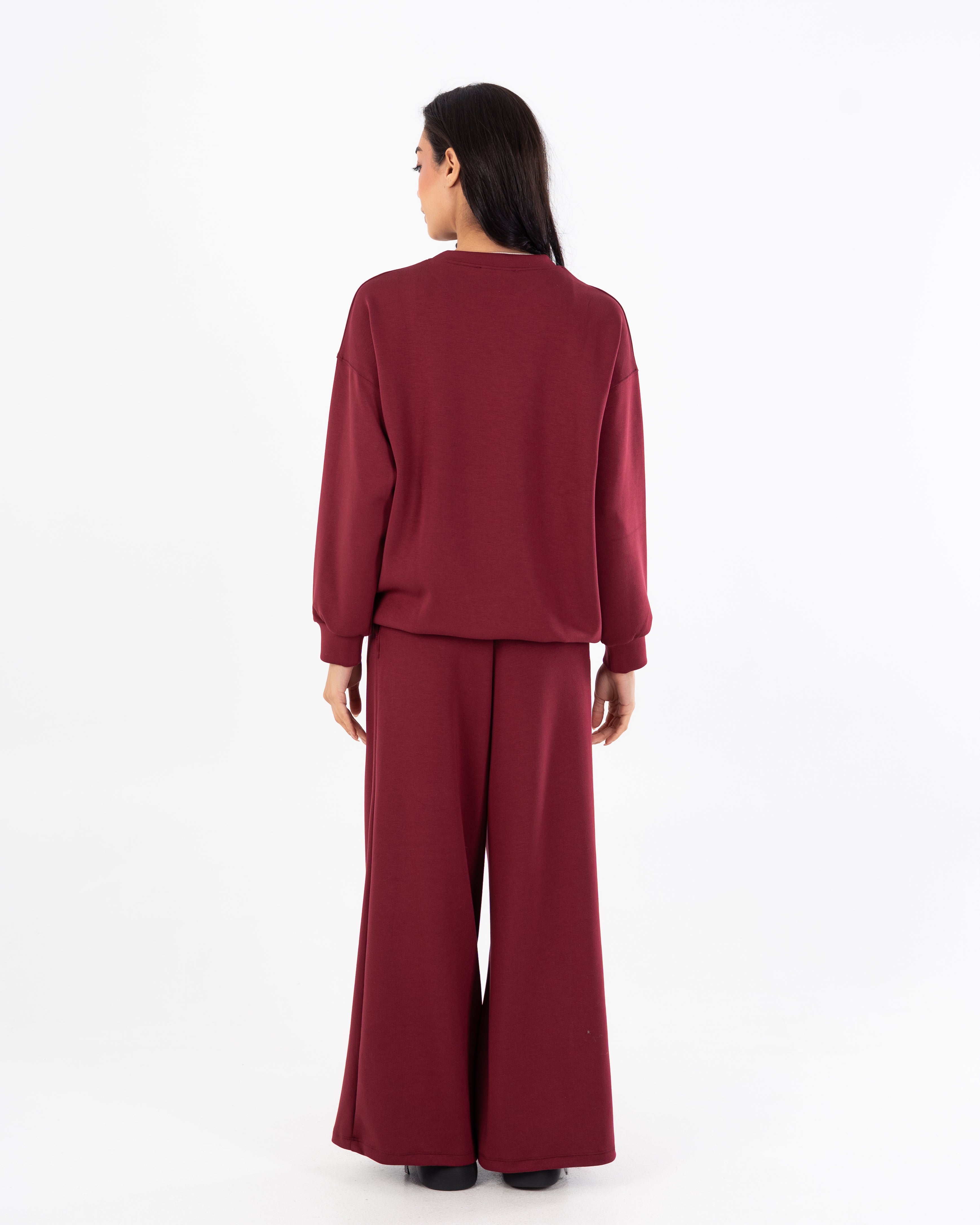 سويت شيرت برقبة دائرية - سادة طويلة (حافة مرنة)