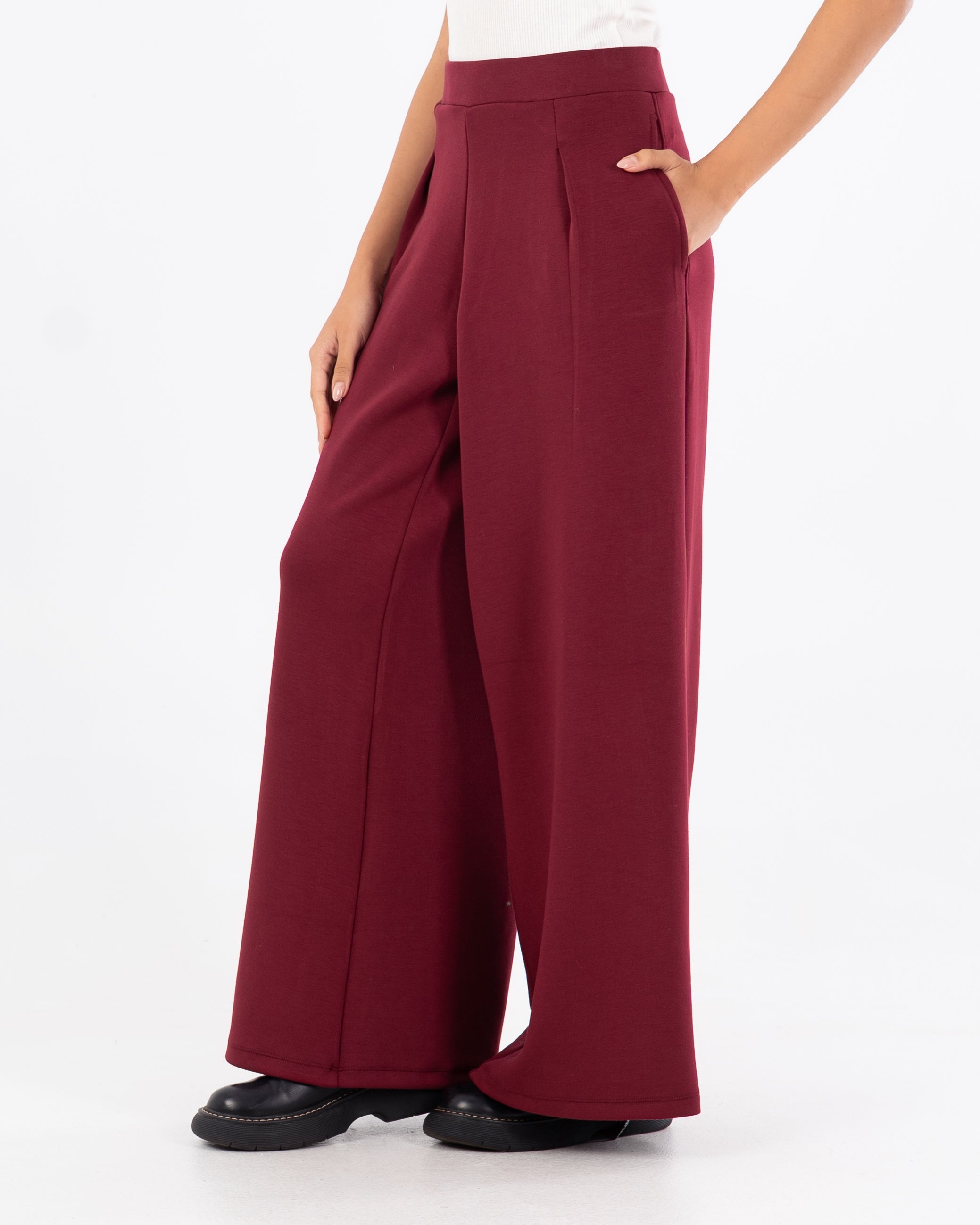 بنطلون سادة - واسع الساق (جيوب مشقوقة)