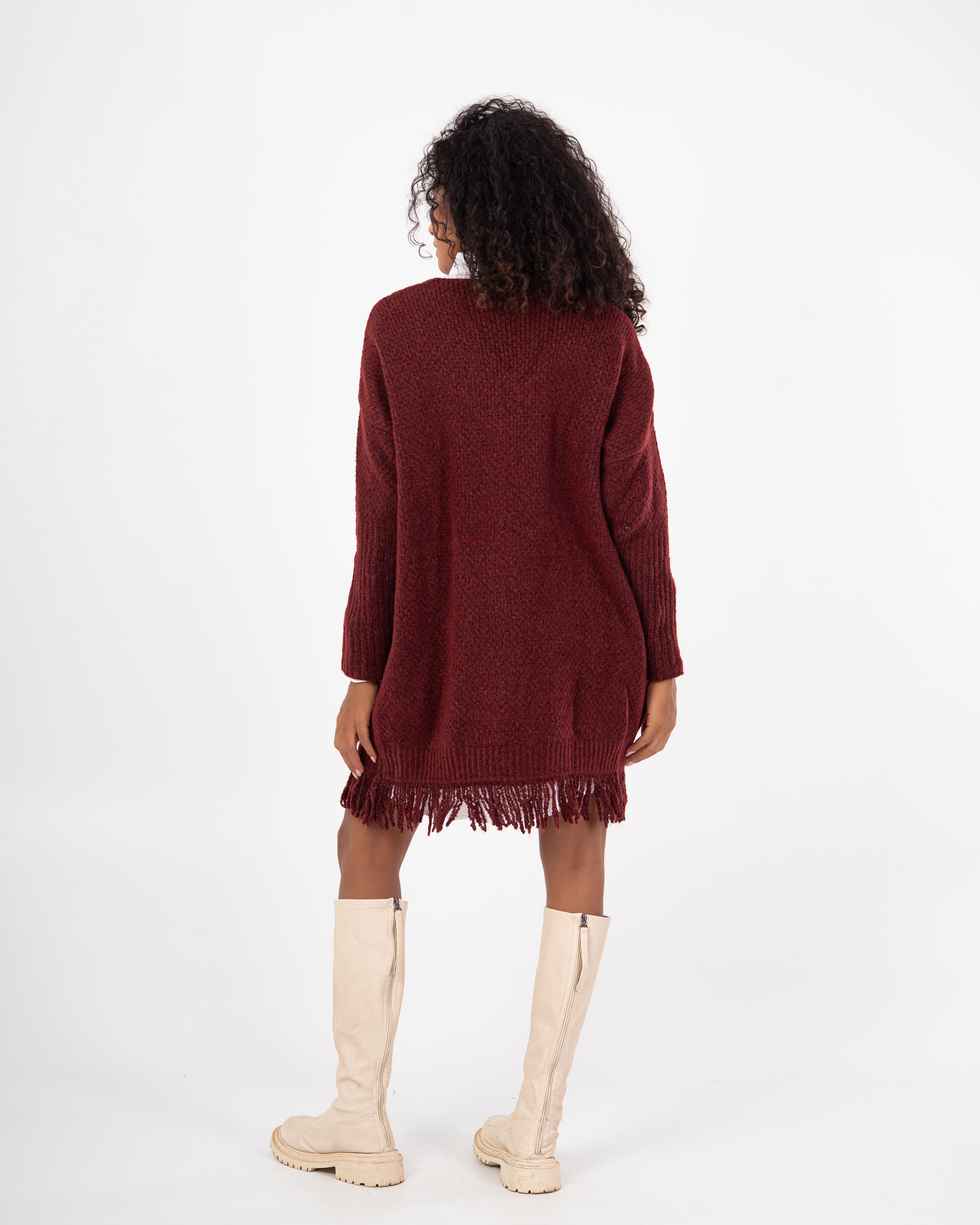 Knitwear Pullover – Plain Long Wide Neck