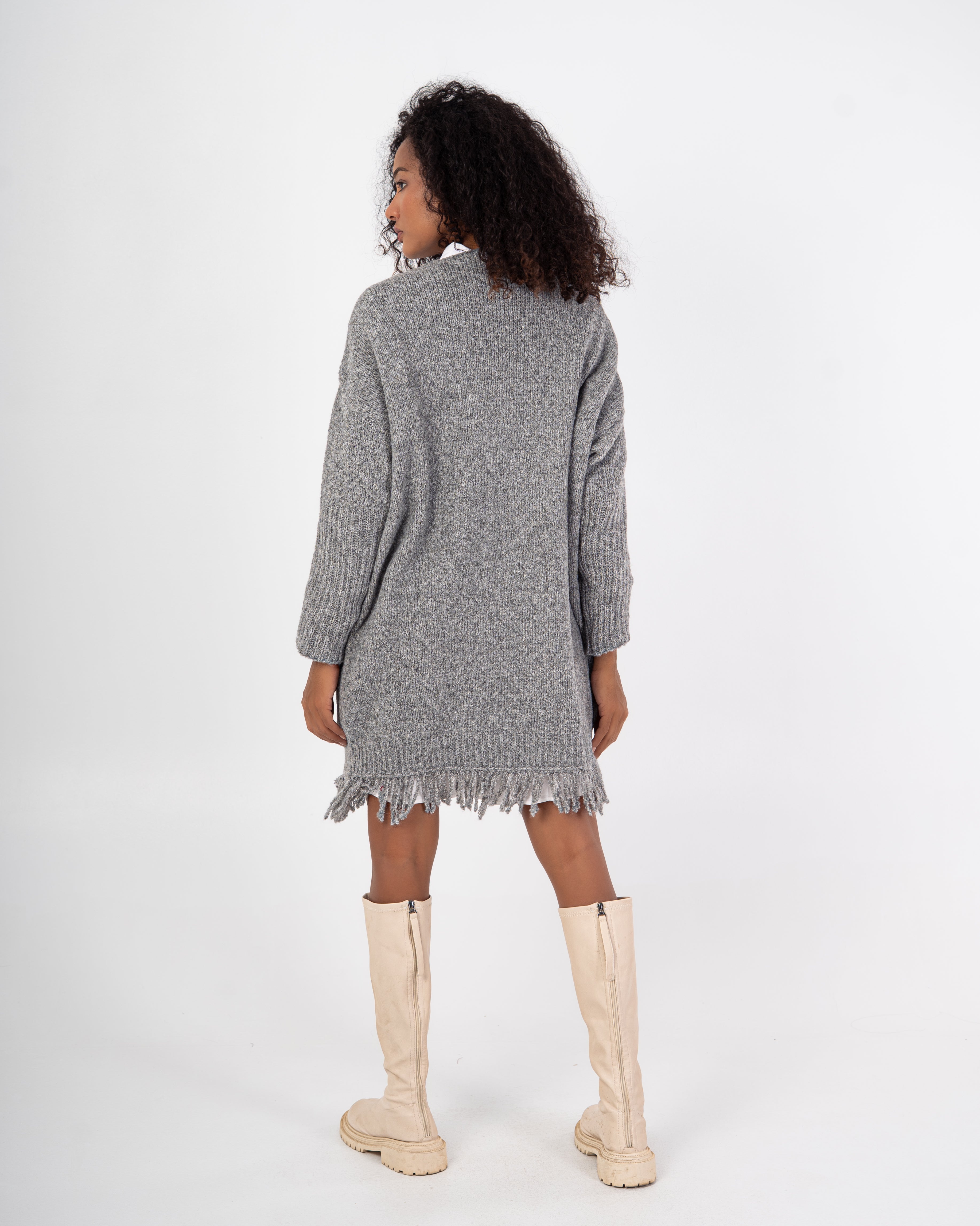Knitwear Pullover – Plain Long Wide Neck