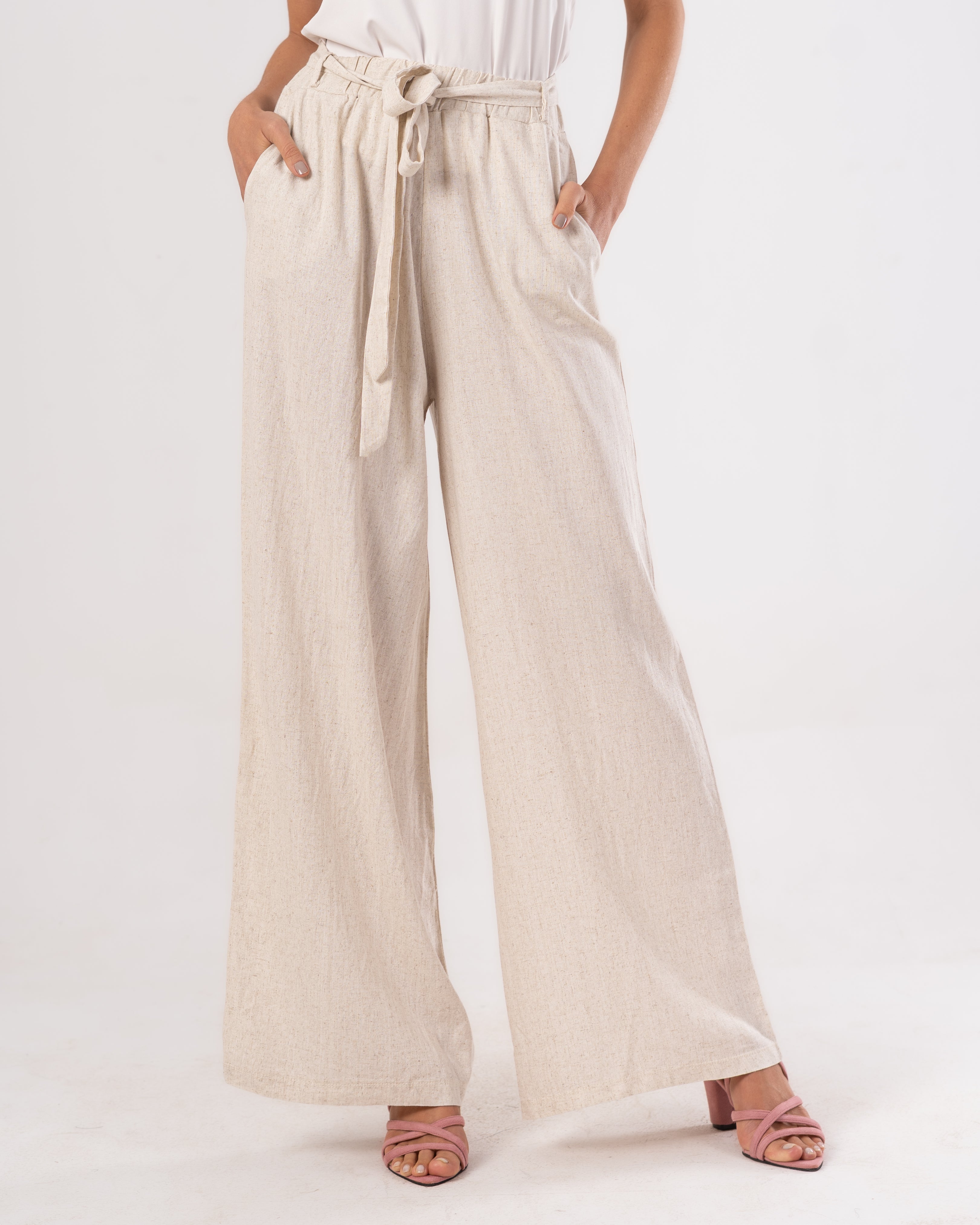 trousers - Linen with belt