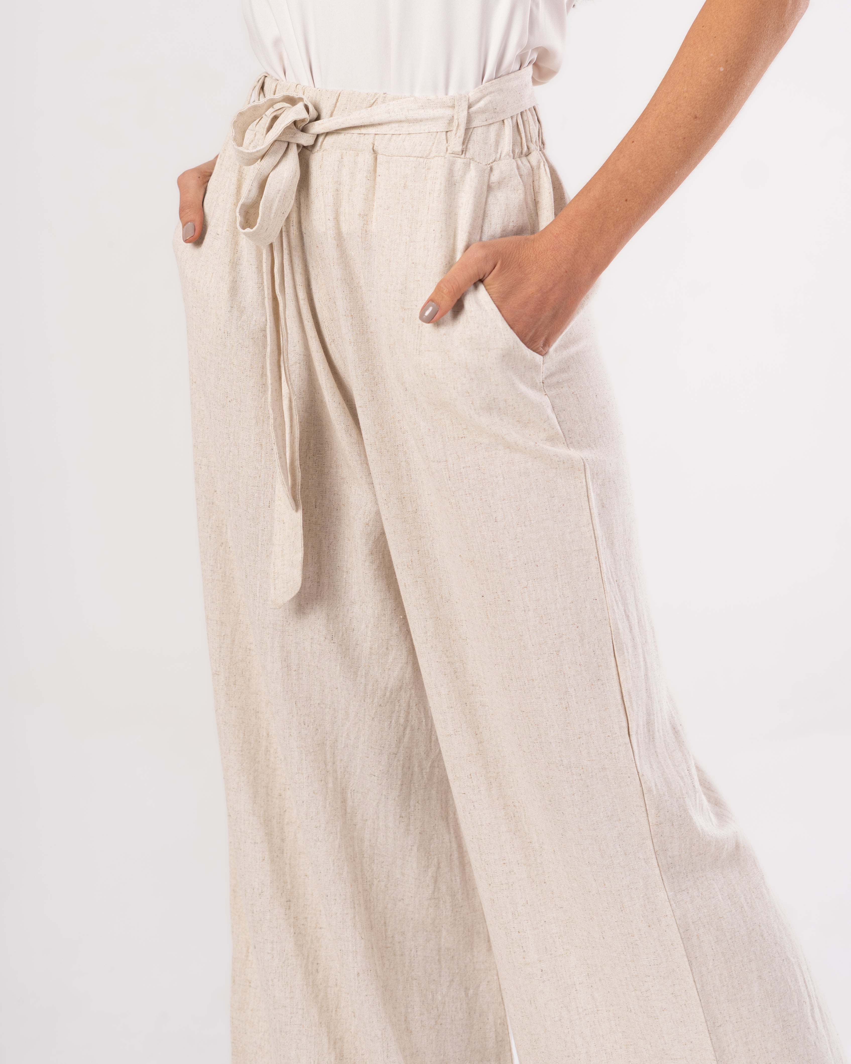 trousers - Linen with belt