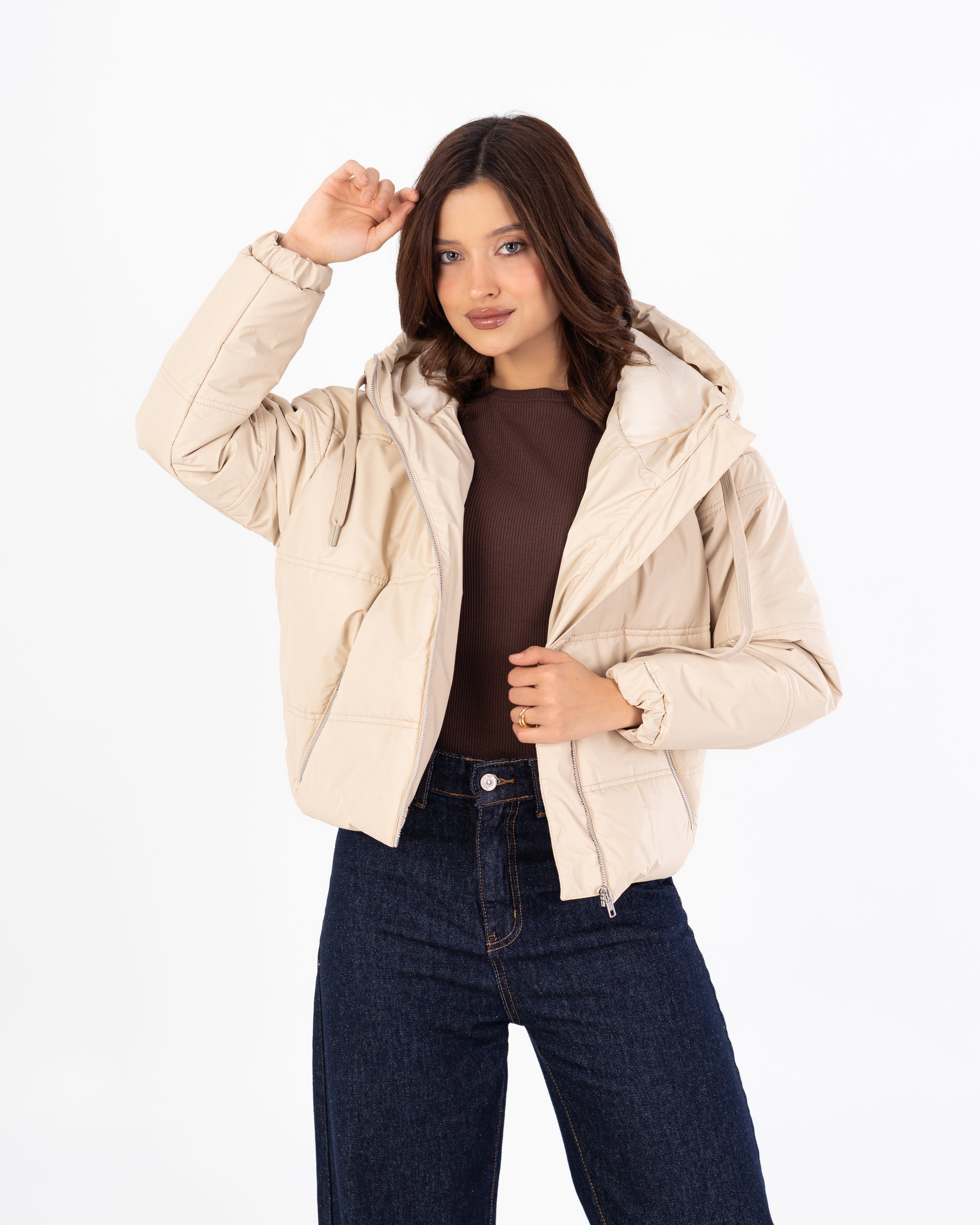 Short Leather Jacket – Hooded (Zipper Pocket)