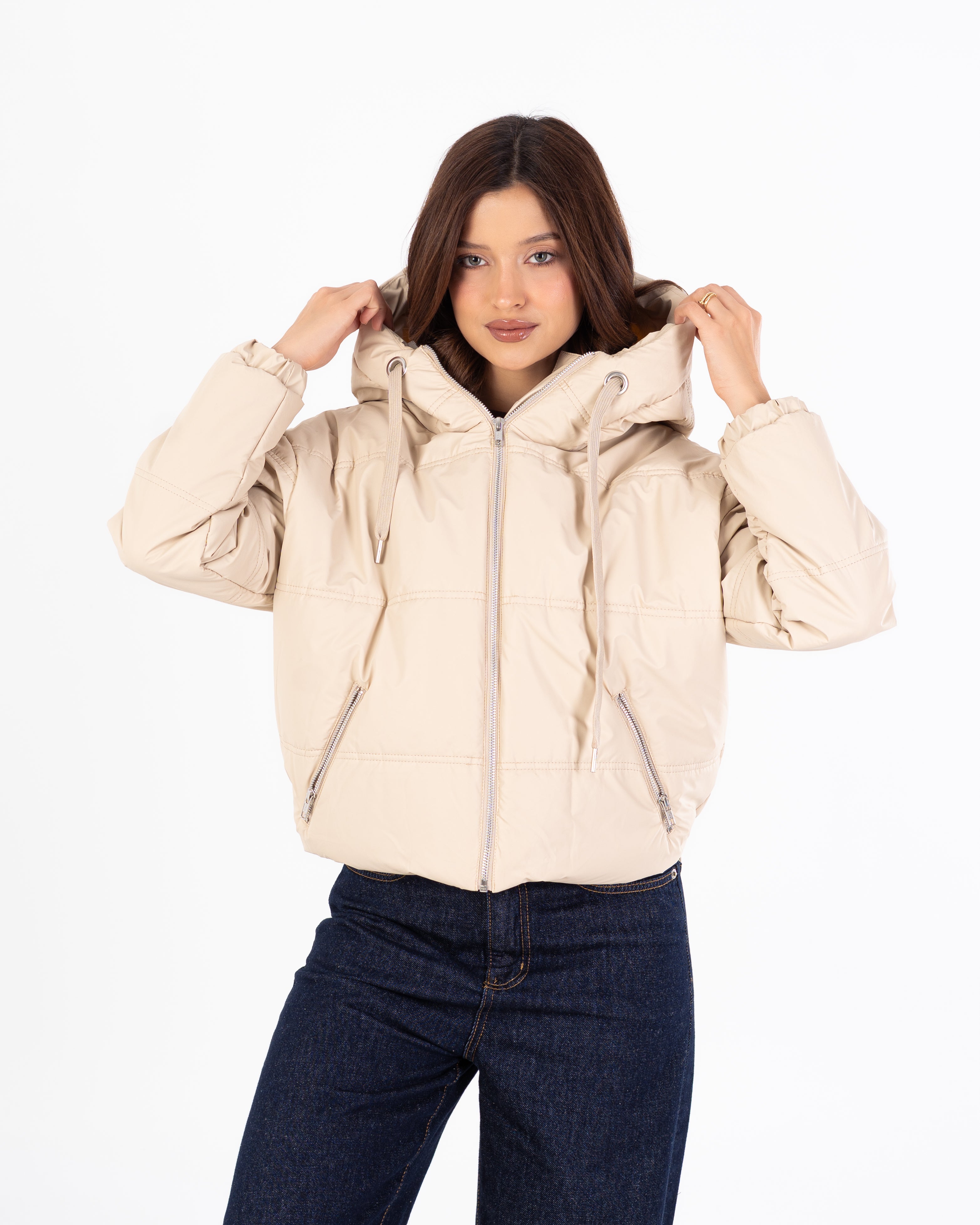 Short Leather Jacket – Hooded (Zipper Pocket)