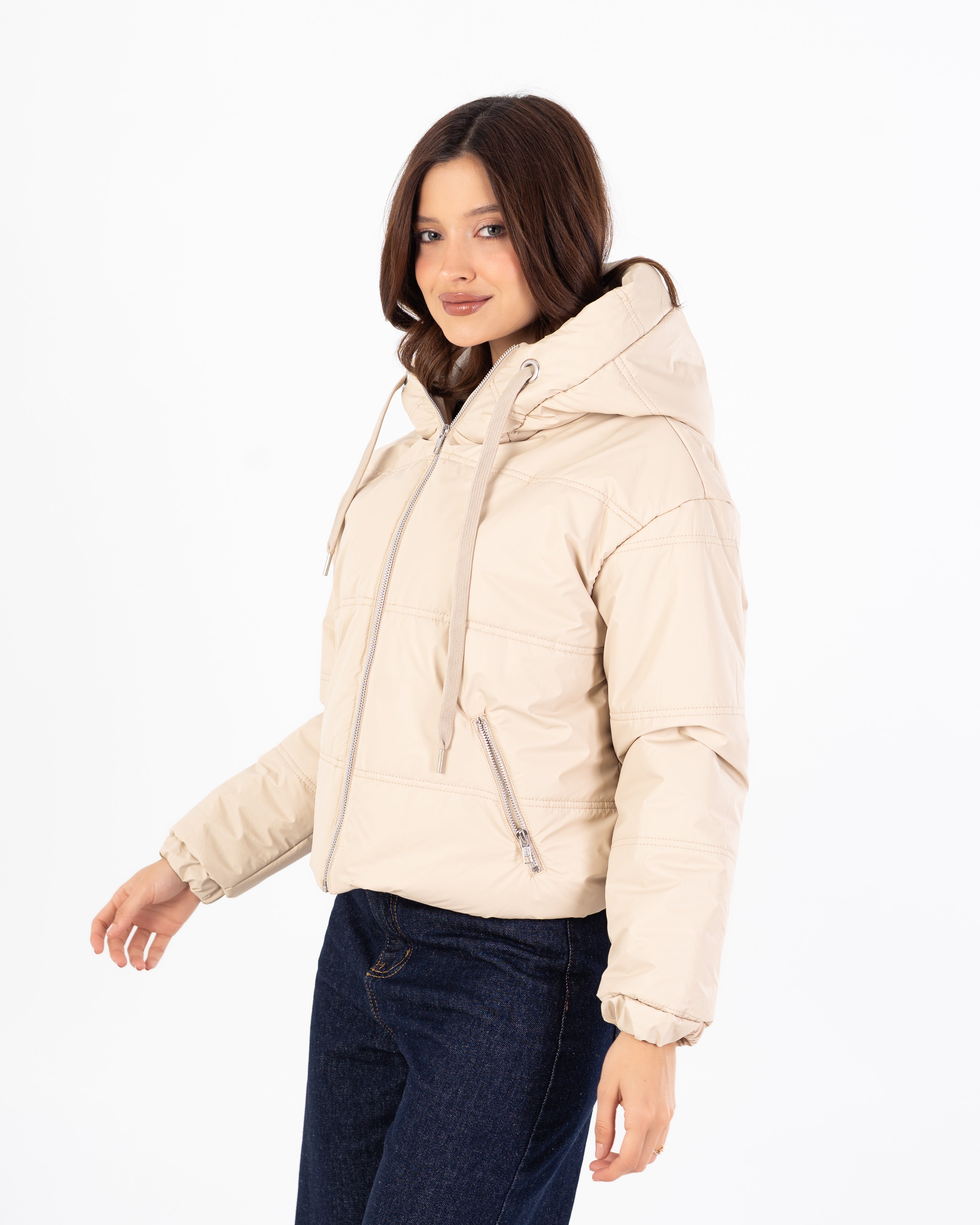 Short Leather Jacket – Hooded (Zipper Pocket)