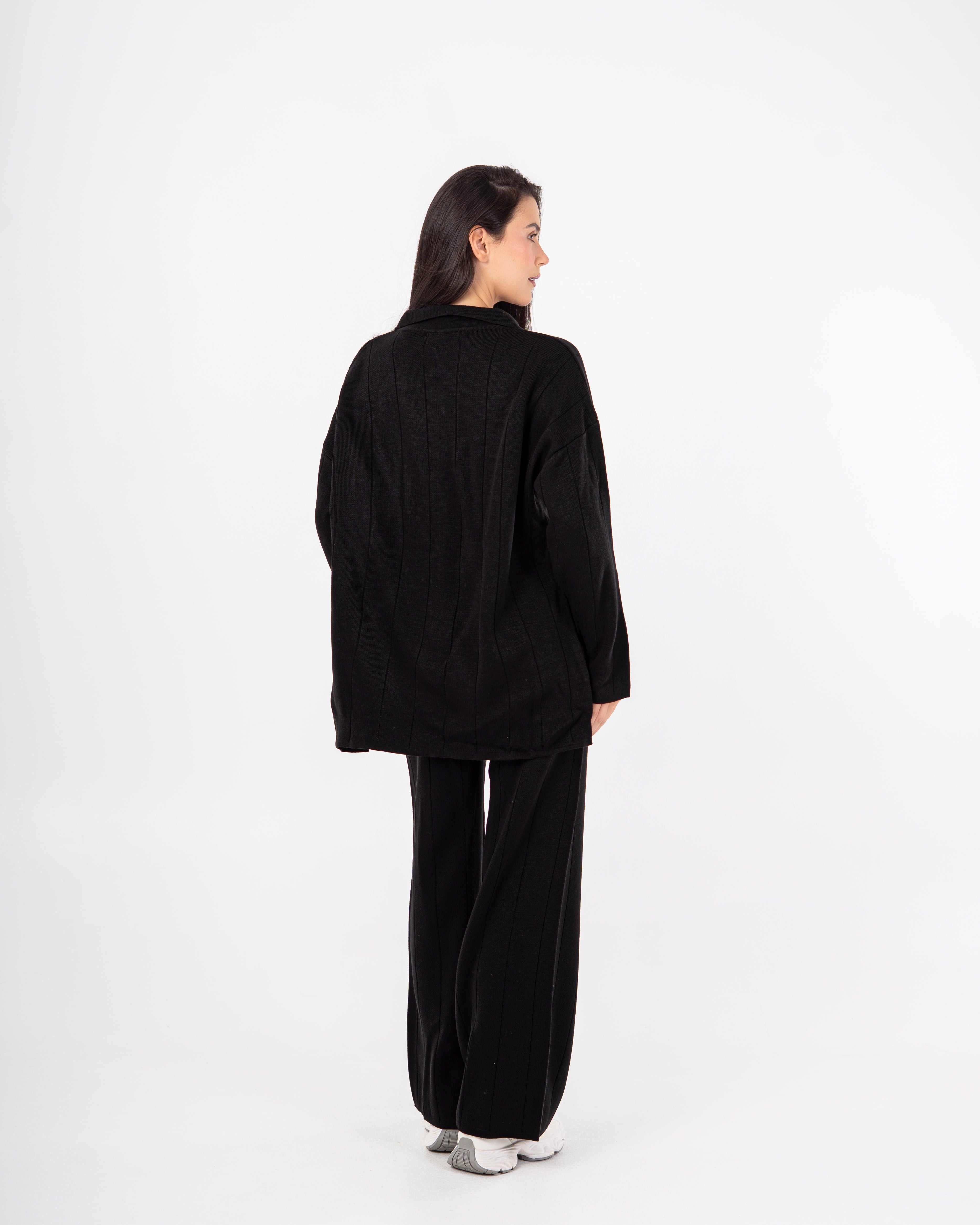 بدلة محبوكة سادة (مع ياقة)