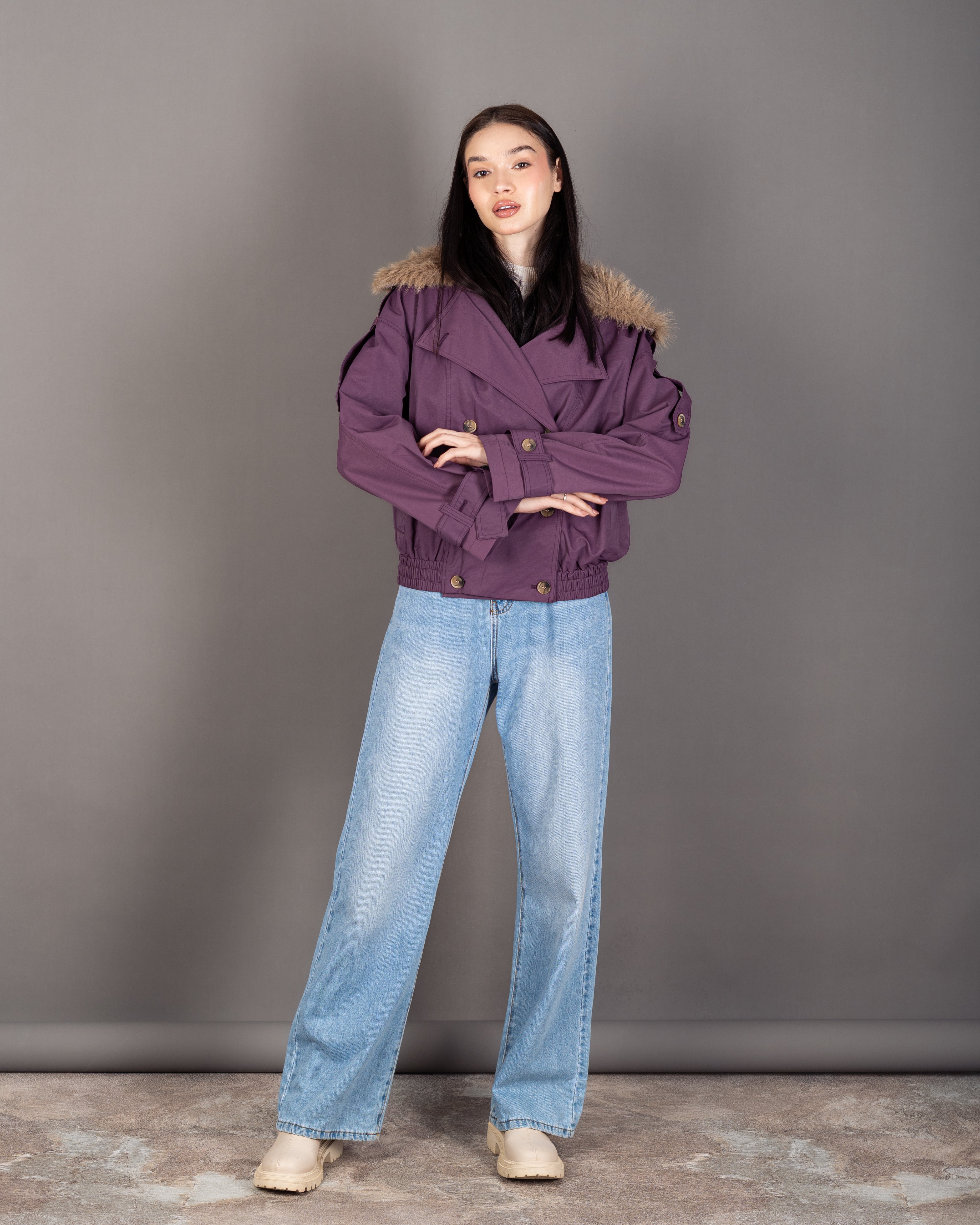 Gabardine Jacket - With Fur Lining (Multiple Colors)