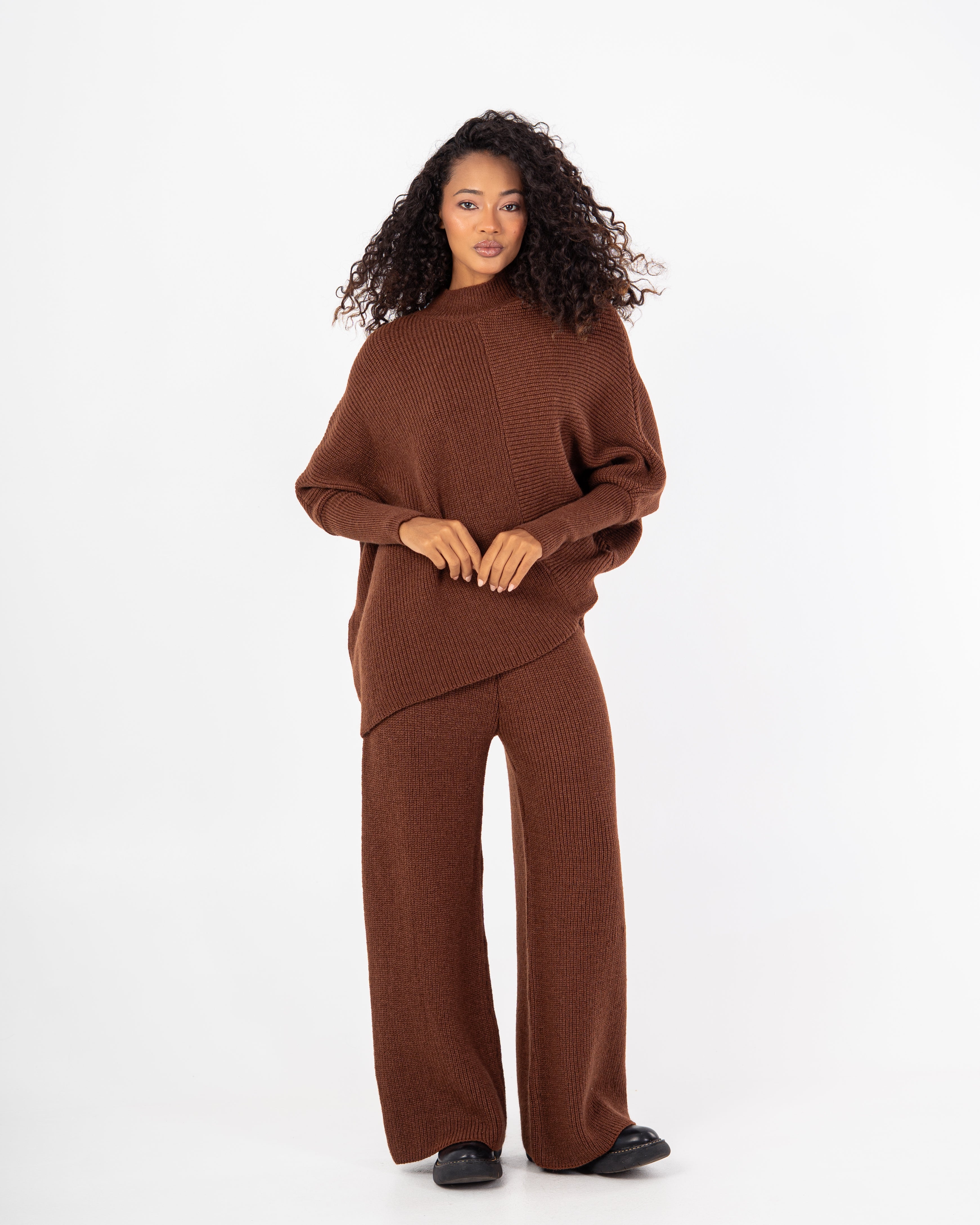 سويت شيرت محبوك – سادة (بلوفر طويل)