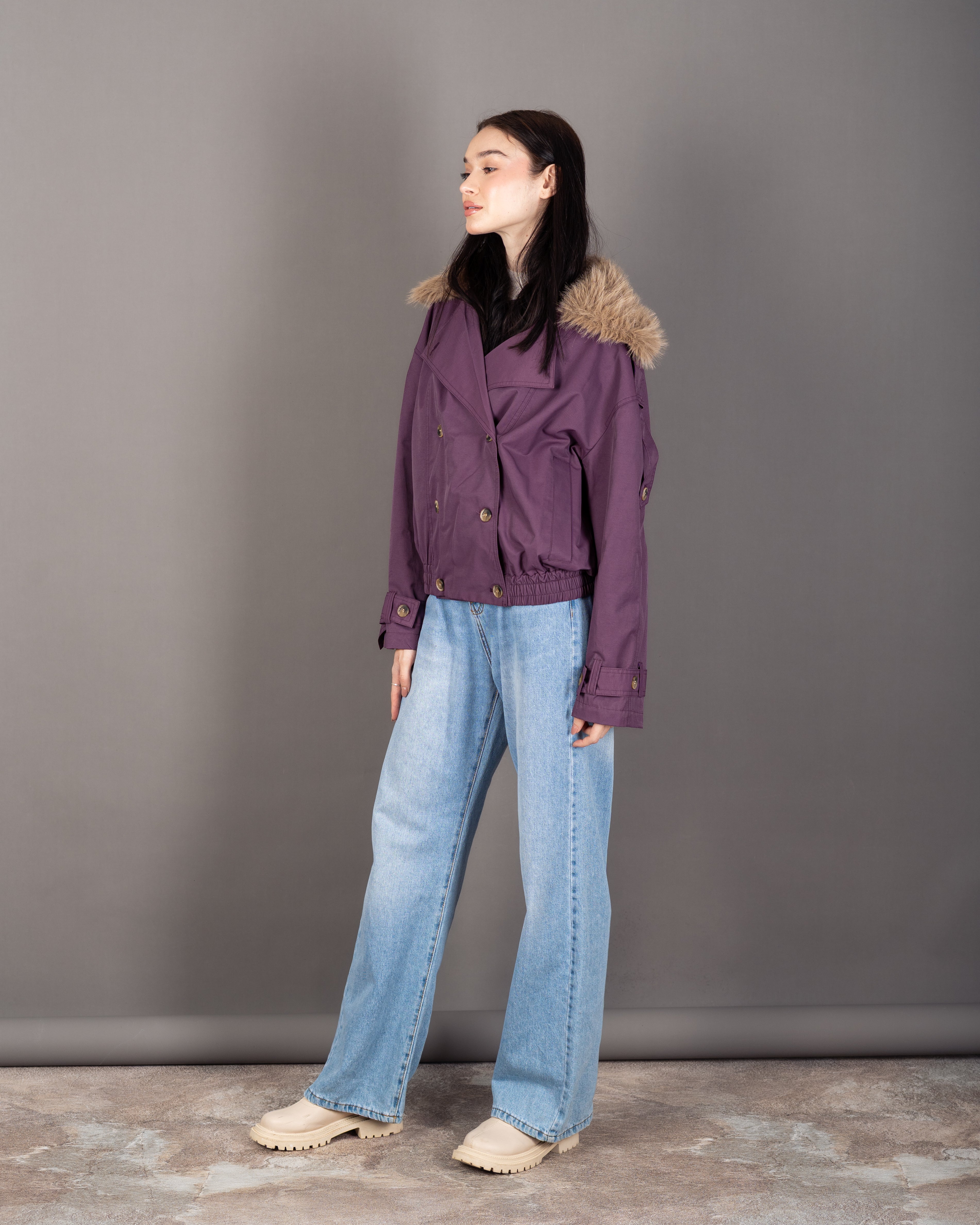 Gabardine Jacket - With Fur Lining (Multiple Colors)