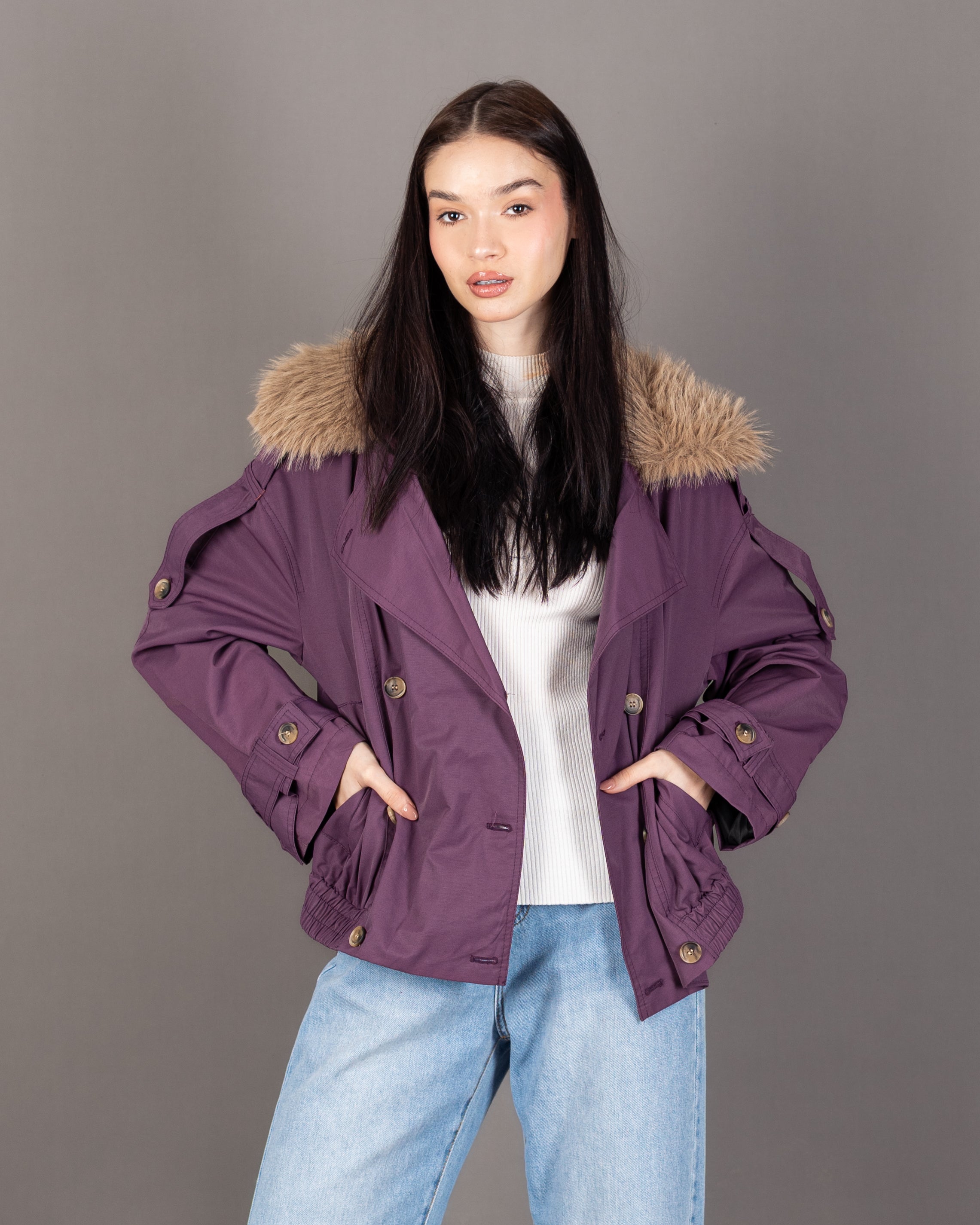 Gabardine Jacket - With Fur Lining (Multiple Colors)