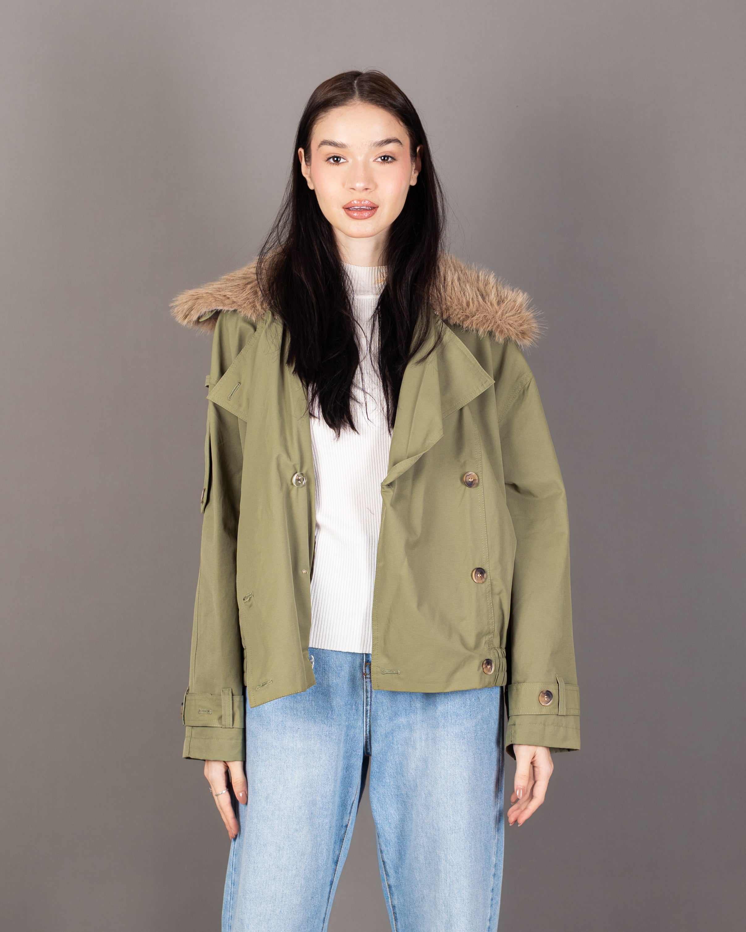 Gabardine Jacket - With Fur Lining (Multiple Colors)