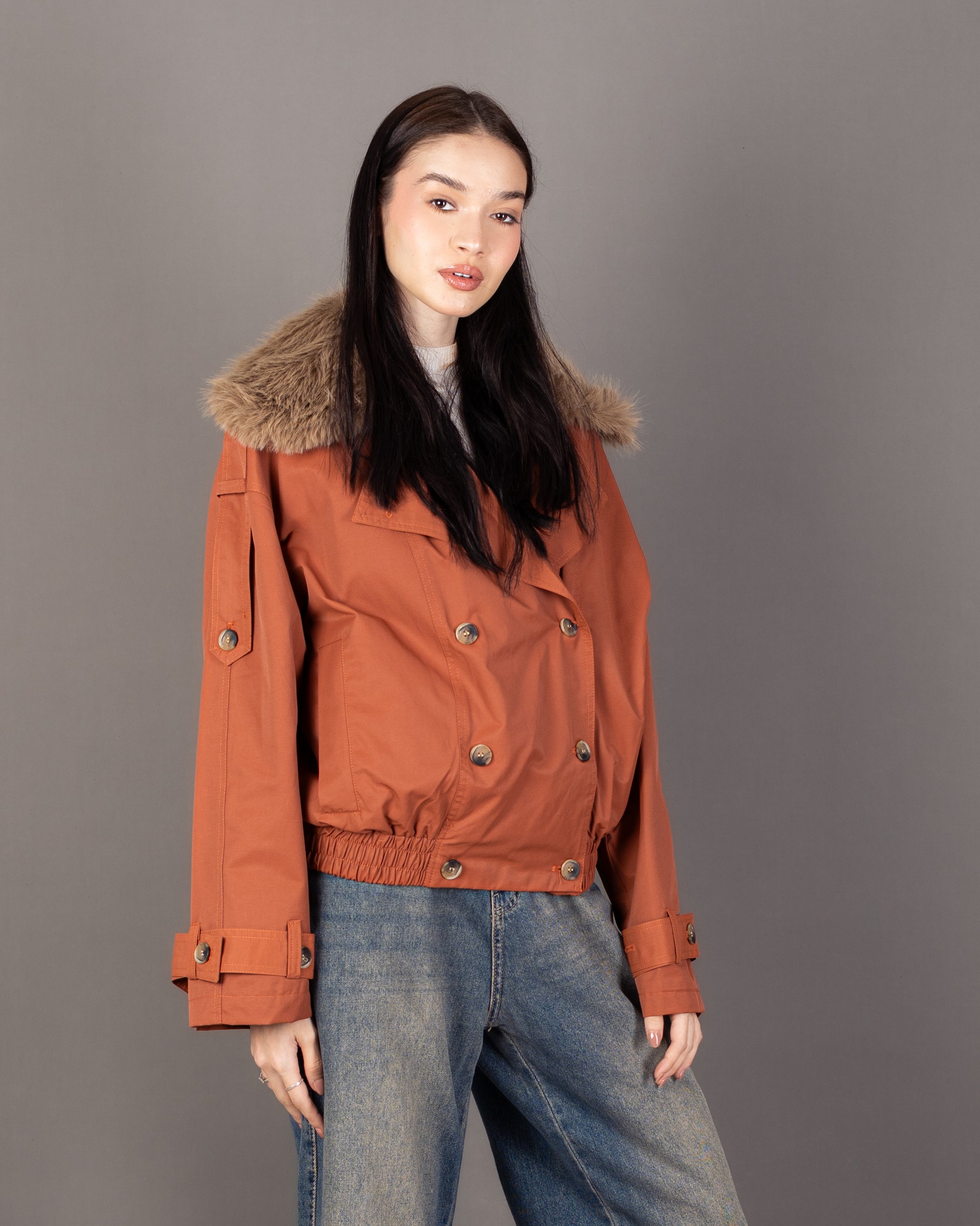 Gabardine Jacket - With Fur Lining (Multiple Colors)