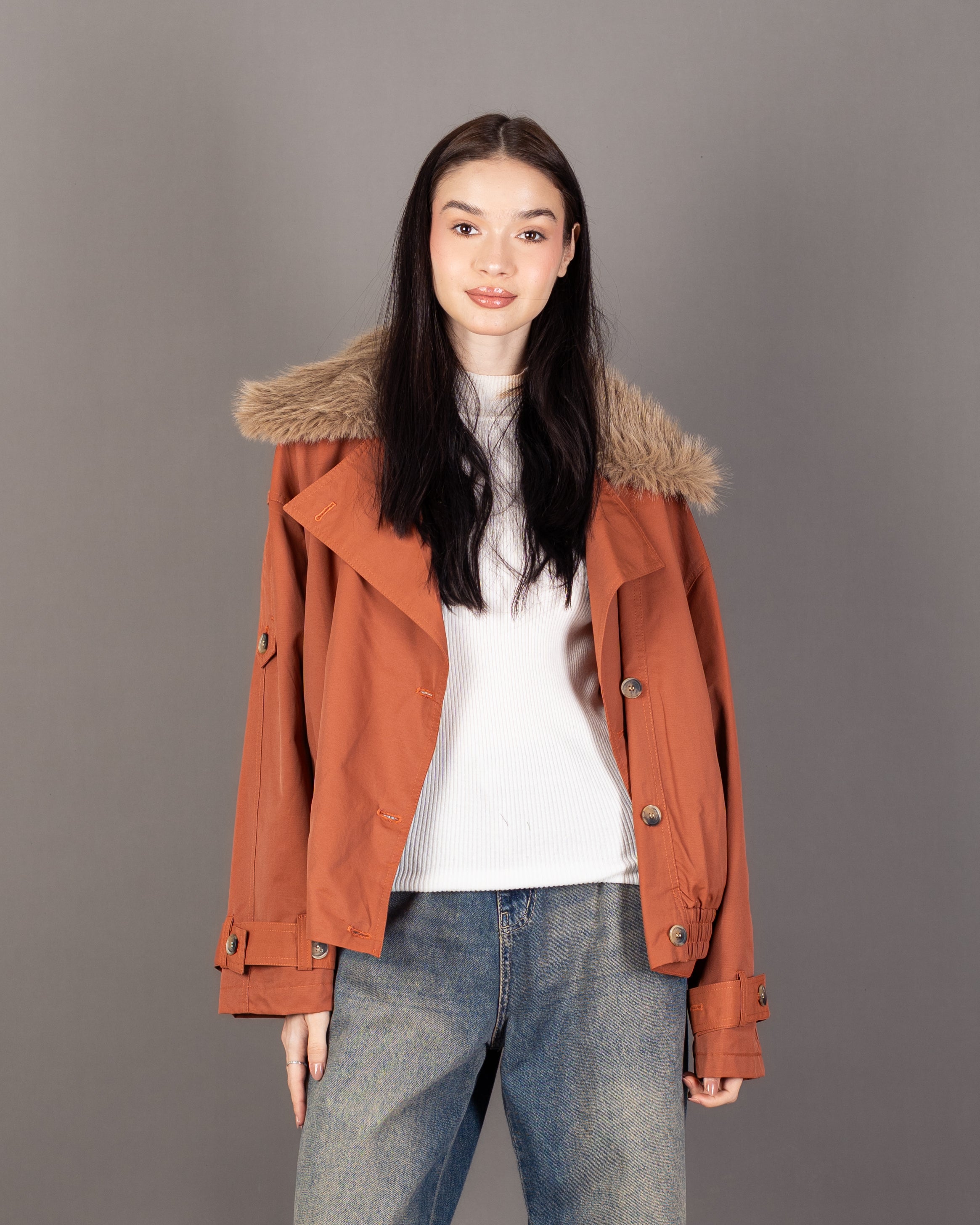 Gabardine Jacket - With Fur Lining (Multiple Colors)