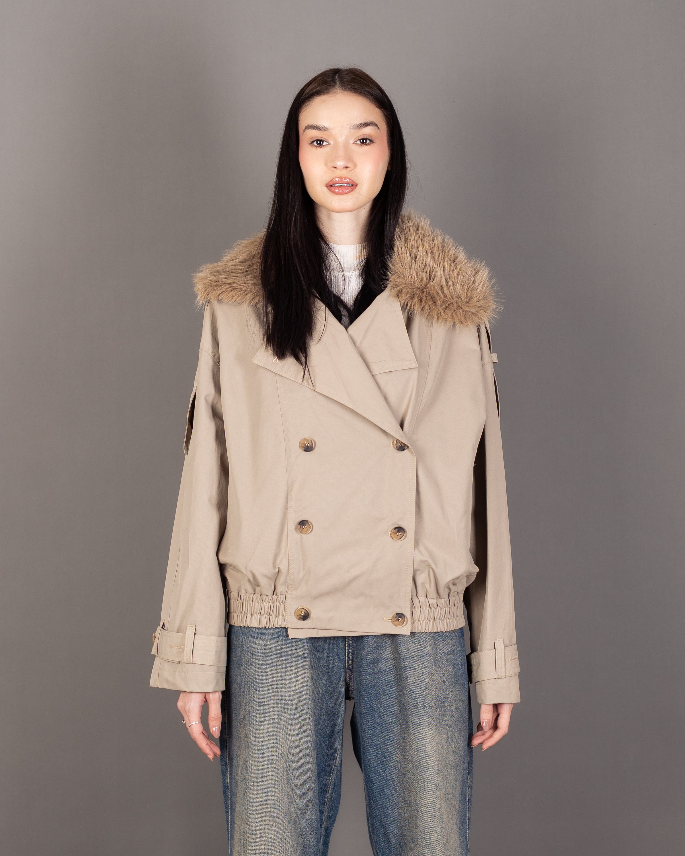 Gabardine Jacket - With Fur Lining (Multiple Colors)