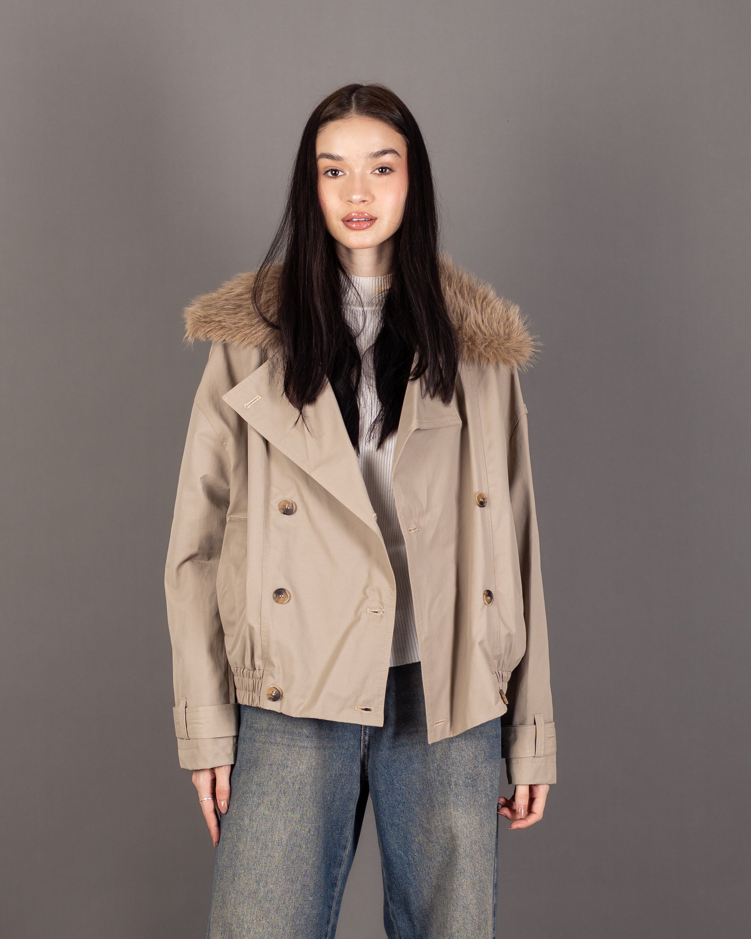 Gabardine Jacket - With Fur Lining (Multiple Colors)
