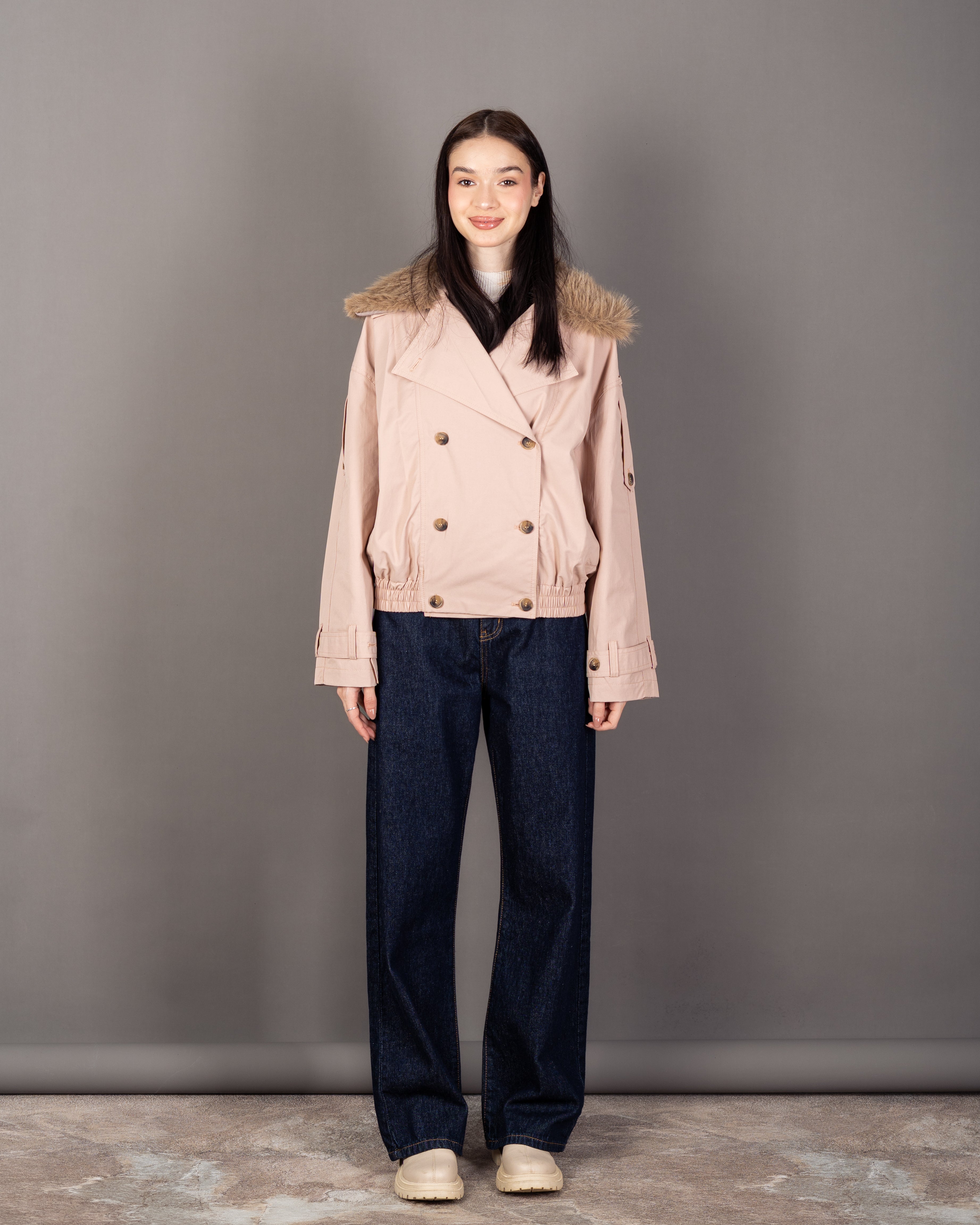 Gabardine Jacket - With Fur Lining (Multiple Colors)